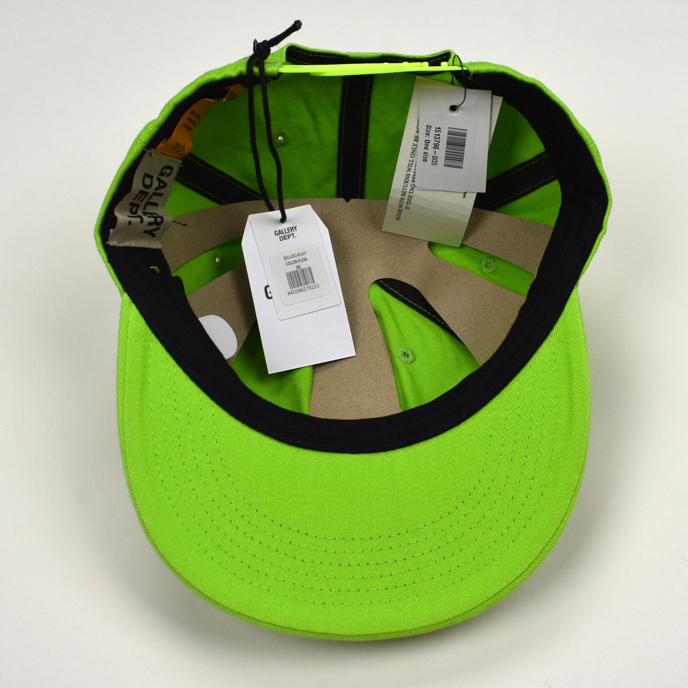 Gallery Dept. Gallery Dept. DEPT Logo Embroidered Hat Lime Green Size ONE SIZE - 6 Thumbnail