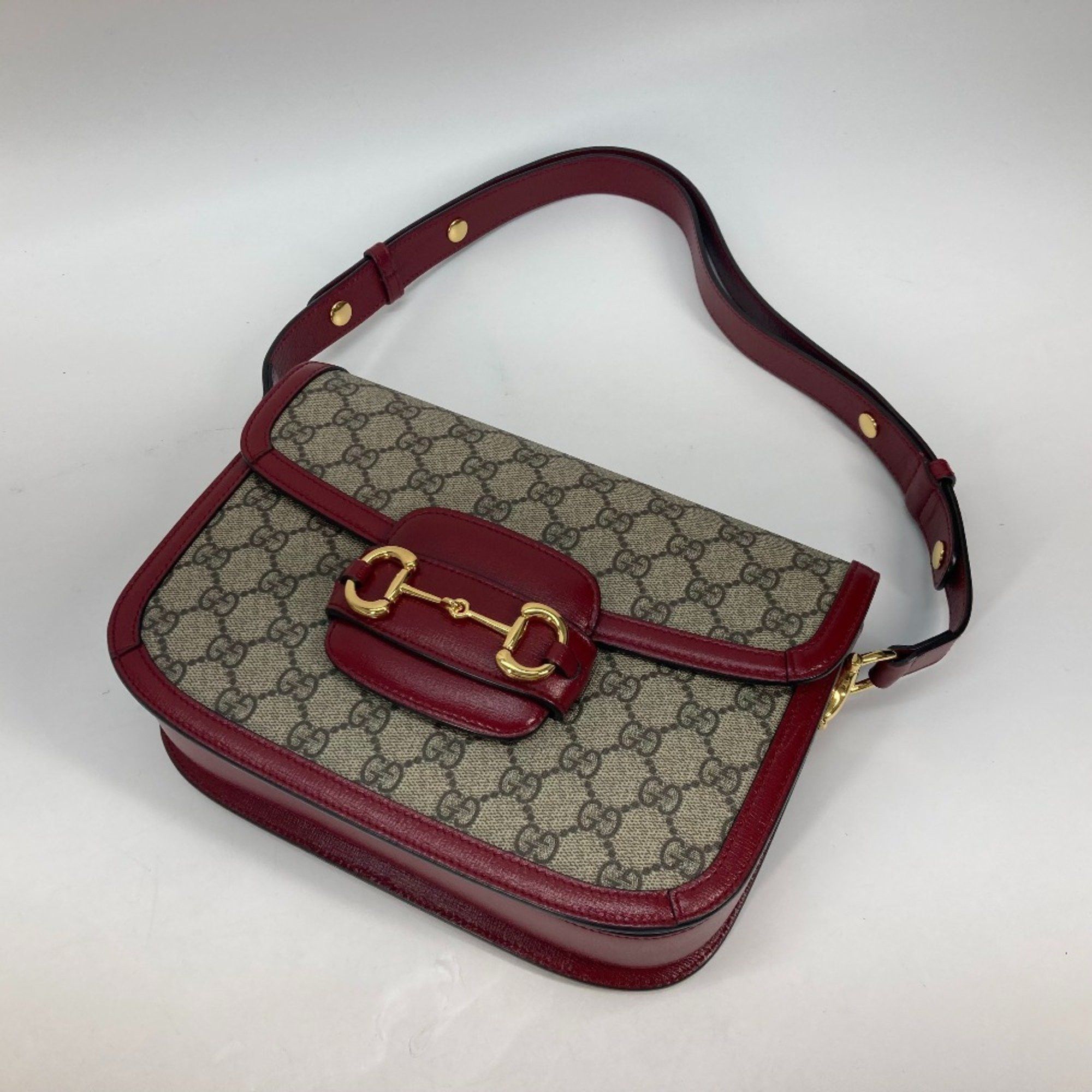 Gucci Gucci 602204 GG Supreme bag shawl Shoulder Bag Beige Red Size ONE SIZE - 10 Thumbnail
