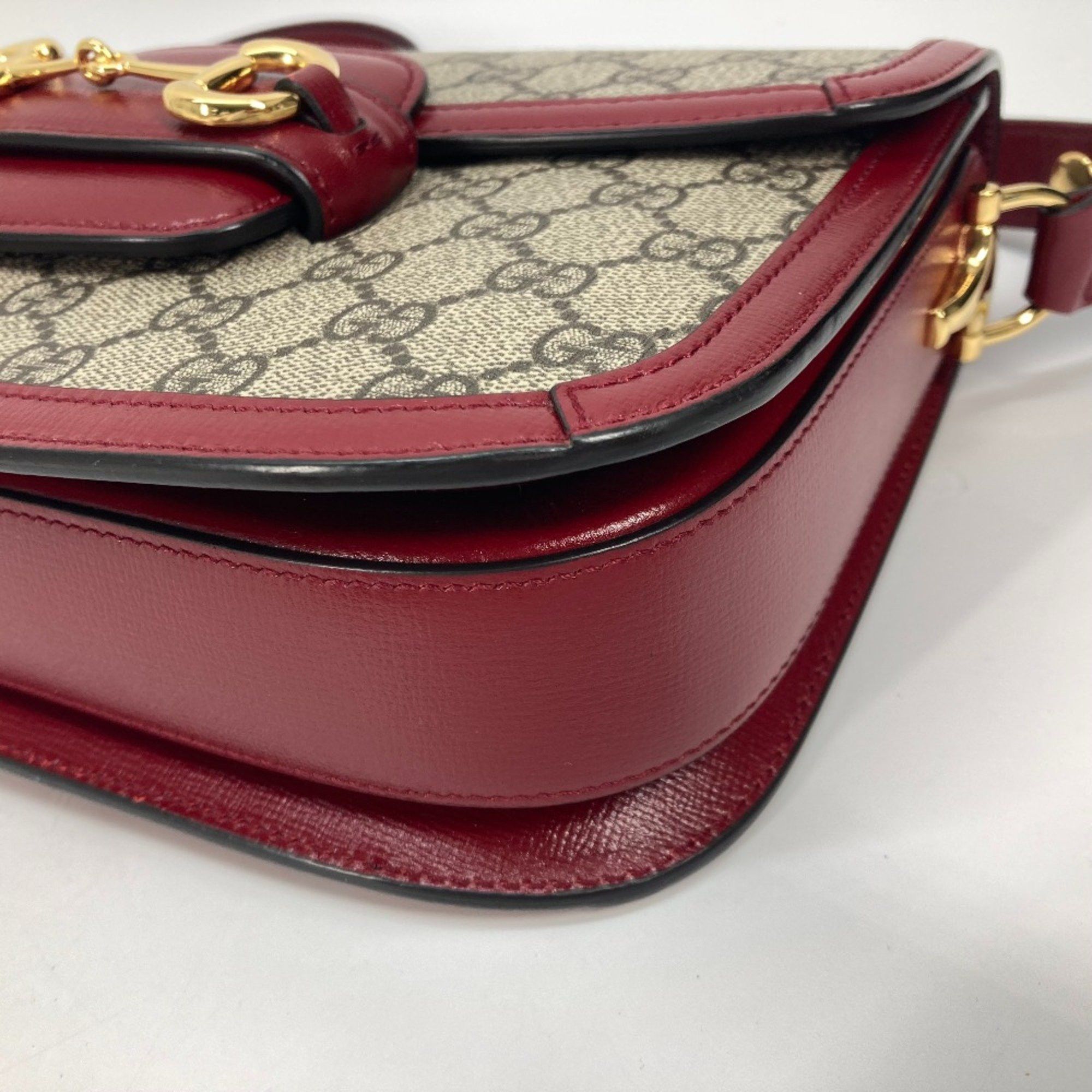 Gucci Gucci 602204 GG Supreme bag shawl Shoulder Bag Beige Red Size ONE SIZE - 6 Thumbnail