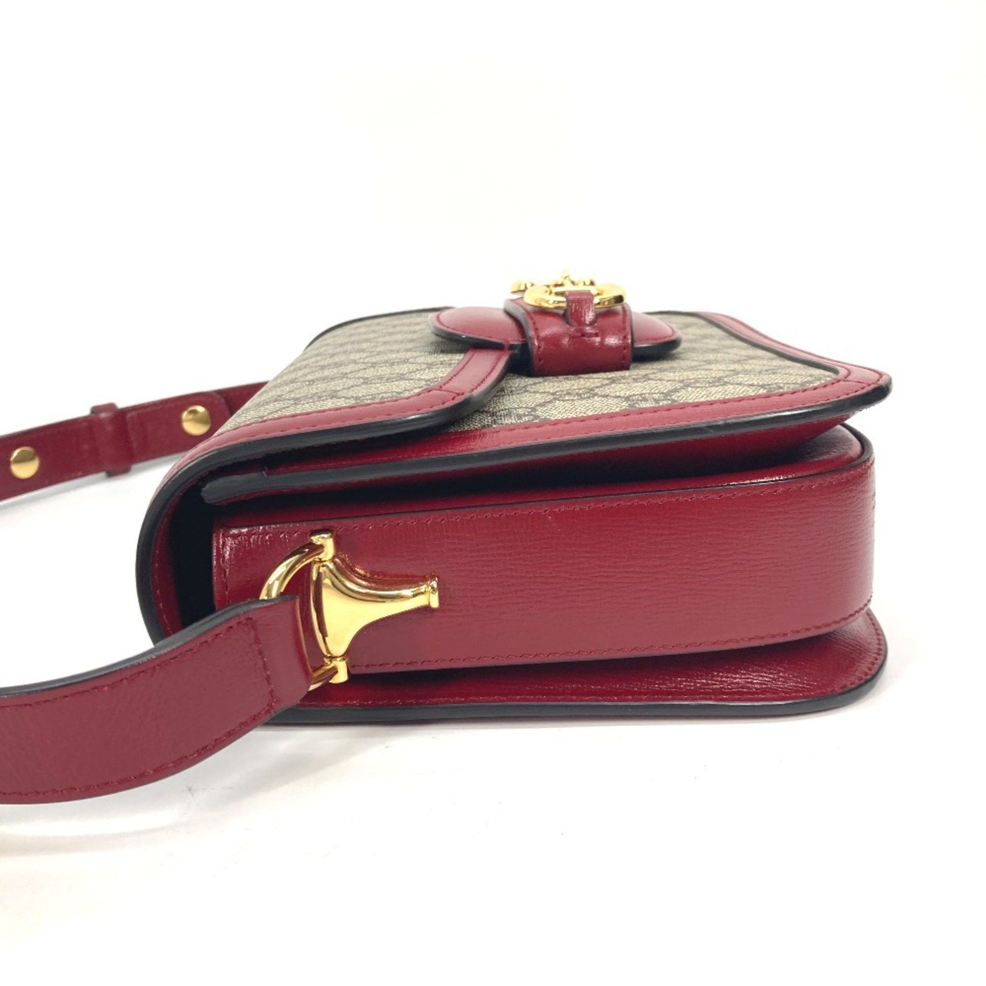 Gucci Gucci 602204 GG Supreme bag shawl Shoulder Bag Beige Red Size ONE SIZE - 3 Thumbnail