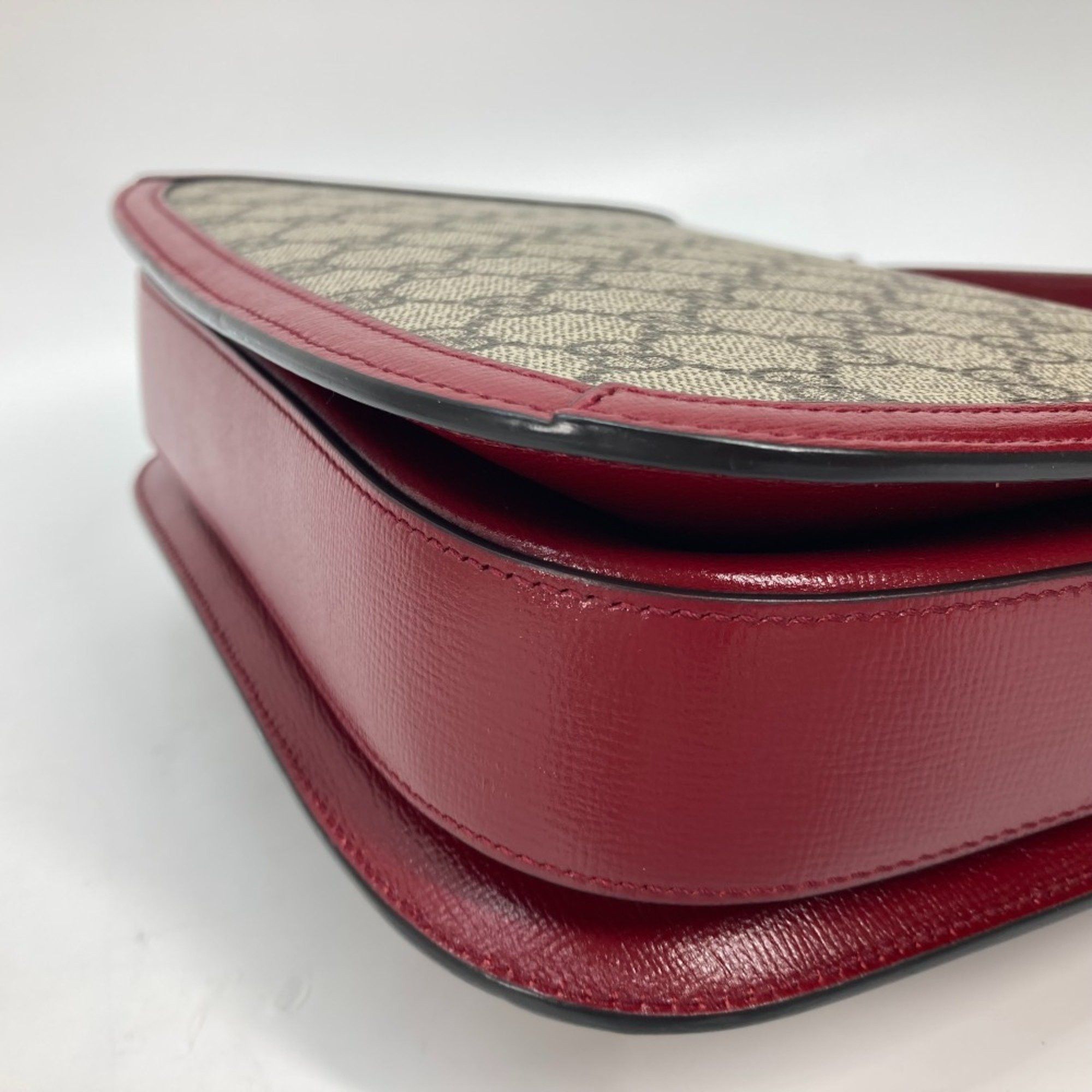 Gucci Gucci 602204 GG Supreme bag shawl Shoulder Bag Beige Red Size ONE SIZE - 8 Thumbnail