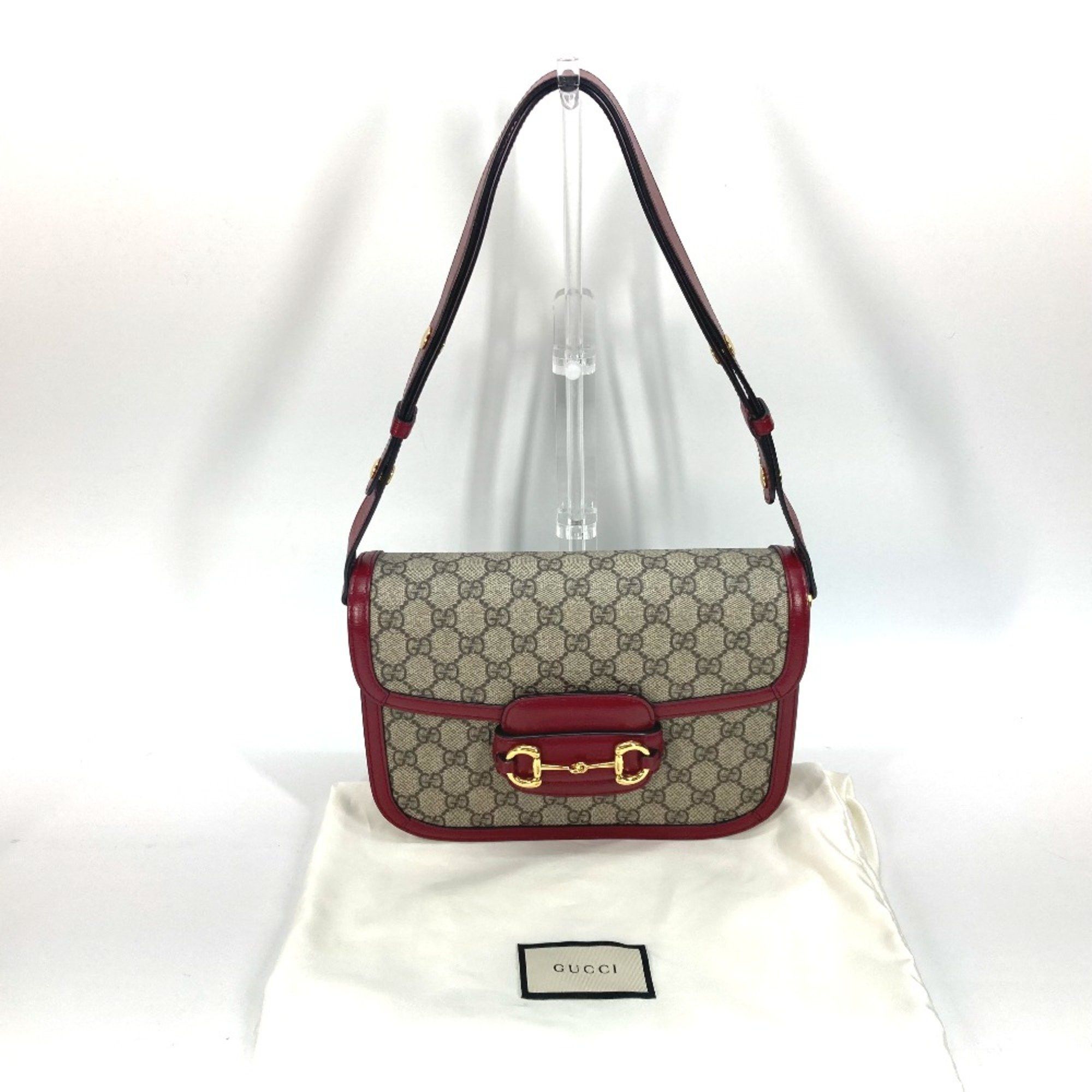Gucci Gucci 602204 GG Supreme bag shawl Shoulder Bag Beige Red Size ONE SIZE - 16 Thumbnail