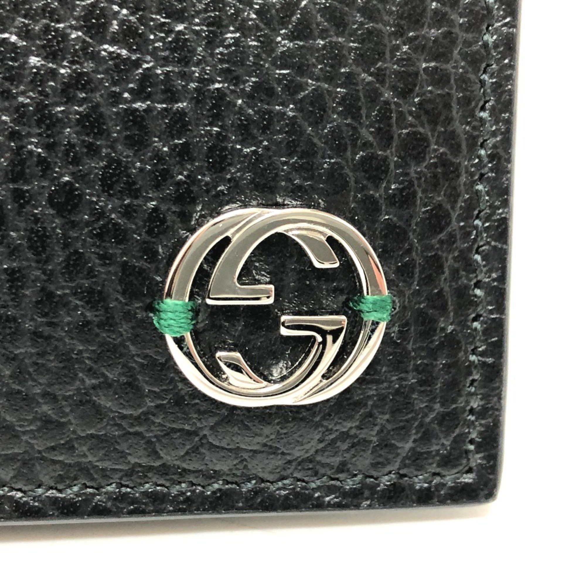 Gucci Gucci 610466 Interlocking G Folded wallet Black SilverHardware Size ONE SIZE - 6 Thumbnail