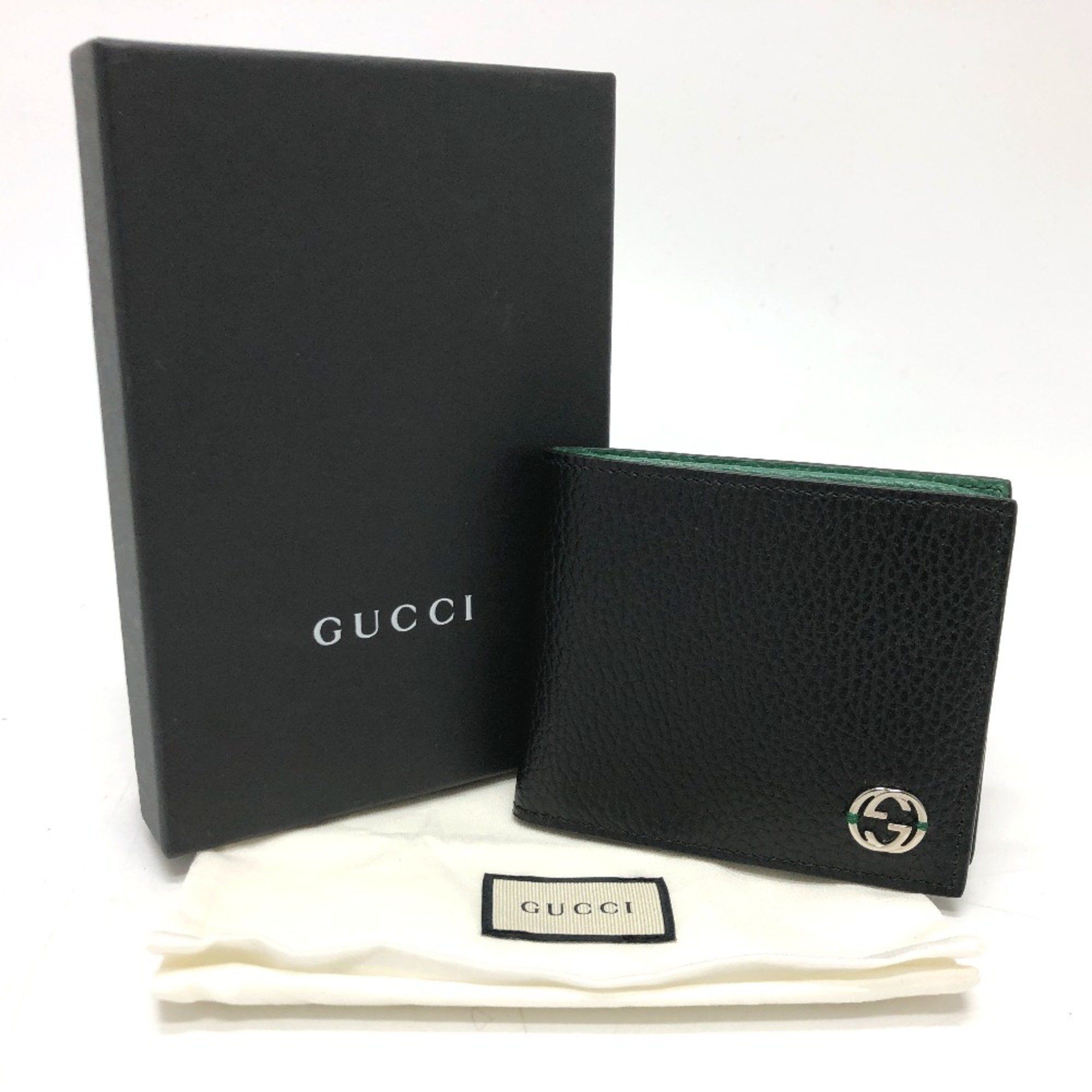 Gucci Gucci 610466 Interlocking G Folded wallet Black SilverHardware Size ONE SIZE - 14 Thumbnail