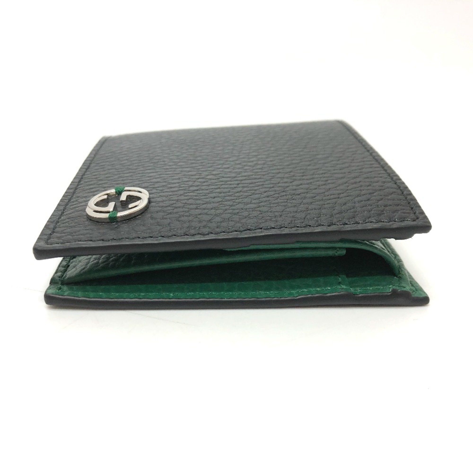 Gucci Gucci 610466 Interlocking G Folded wallet Black SilverHardware Size ONE SIZE - 3 Thumbnail