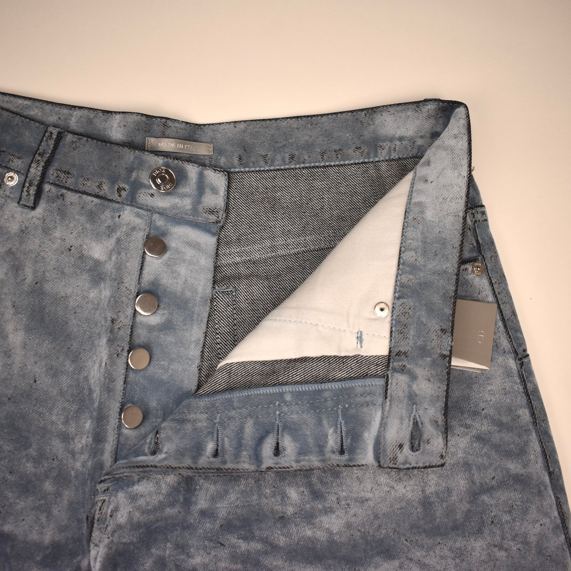 Dior × ERL DIOR x ERL Velvet Flocked Denim Shorts Jorts SS23 Size US 31 - 6 Thumbnail