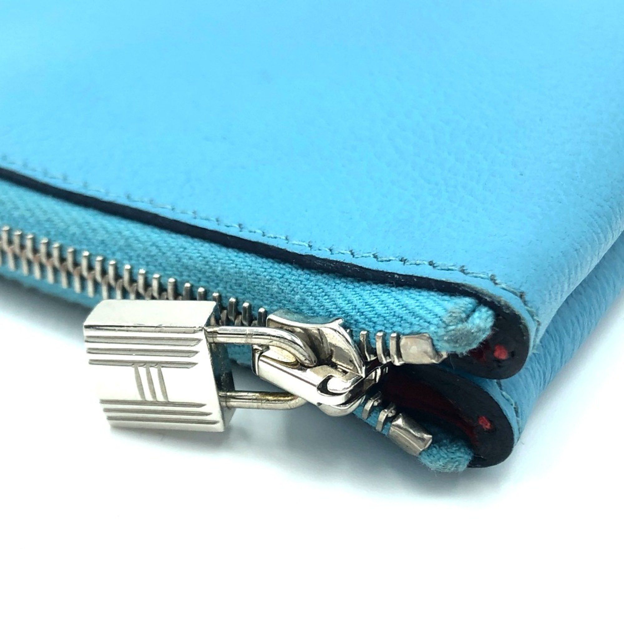 Hermes Hermes flat Cosmetics Pouch Pouch Brunol (estimated) blue Size ONE SIZE - 9 Thumbnail