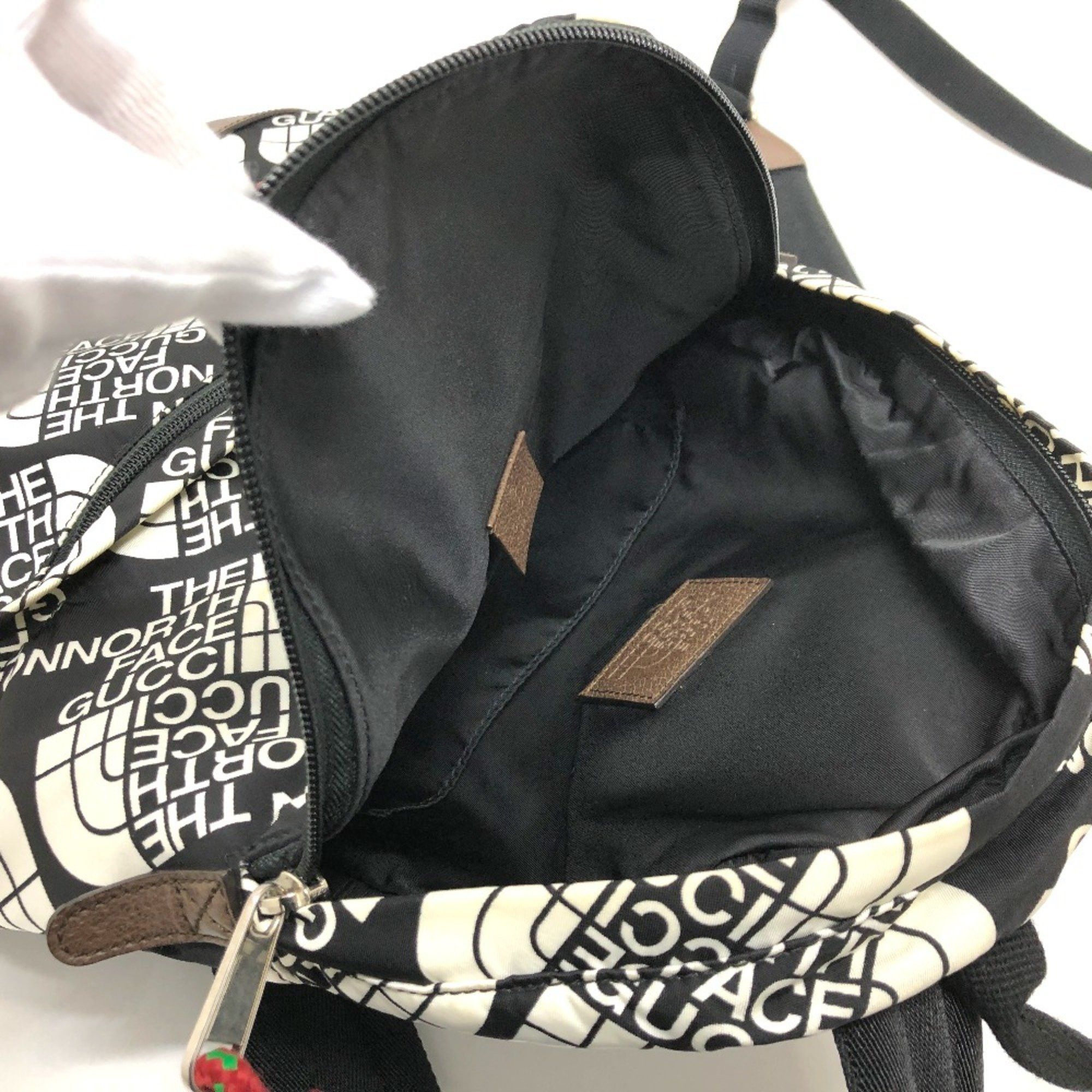 Gucci Gucci 650288 Backpack Backpack Black x White Brown/SilverHardware Size ONE SIZE - 10 Thumbnail