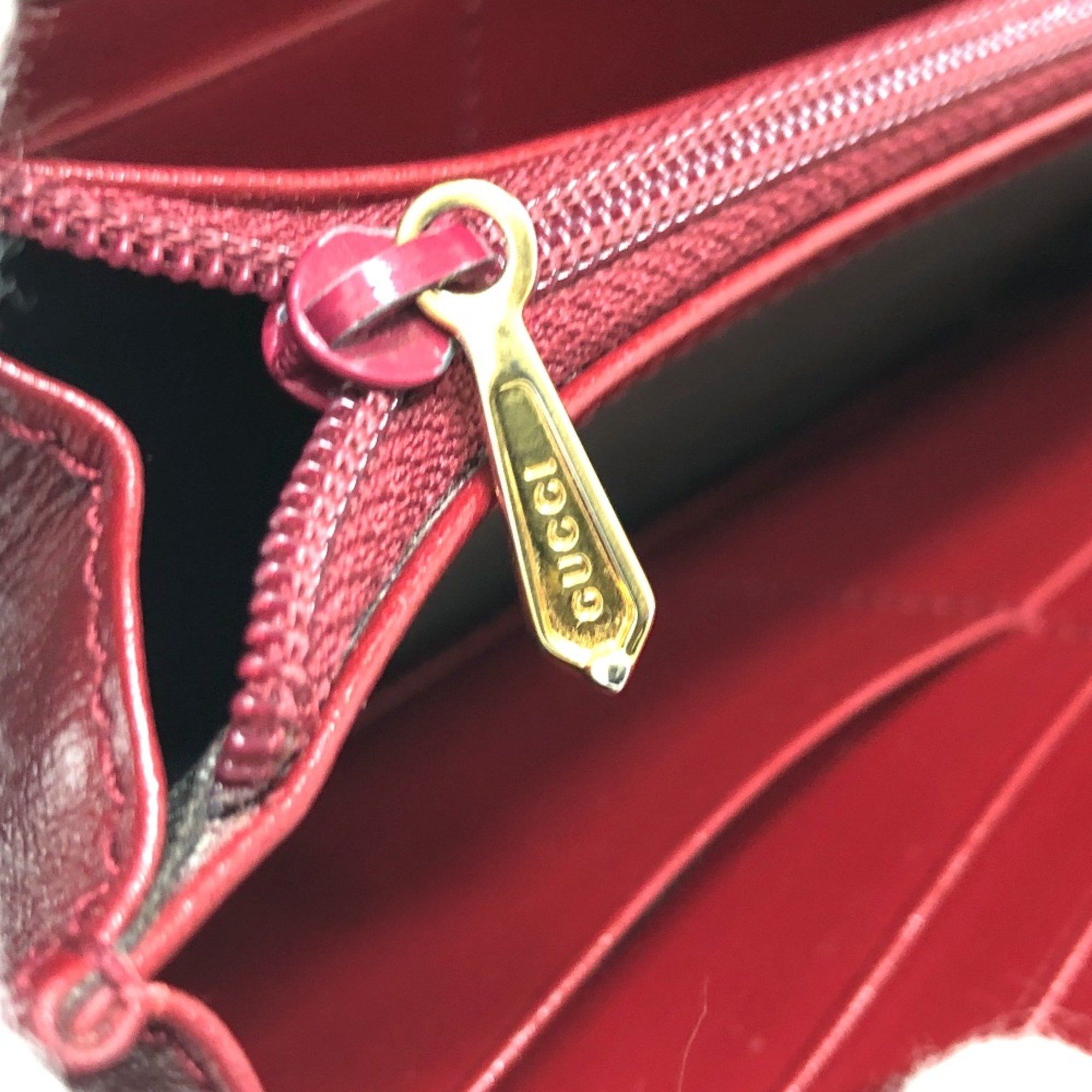 Gucci Gucci 598531 Long Wallet Folded wallet Red GoldHardware Size ONE SIZE - 9 Thumbnail