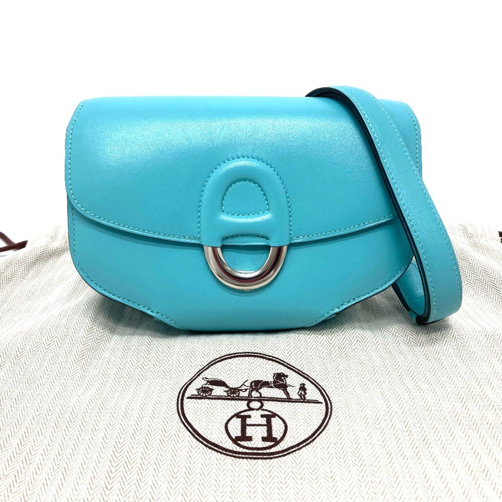 Hermes Hermes Mini Shell Schmidy bag shawl Shoulder Bag Blue Atoll blue SilverHardware Size ONE SIZE - 12 Thumbnail