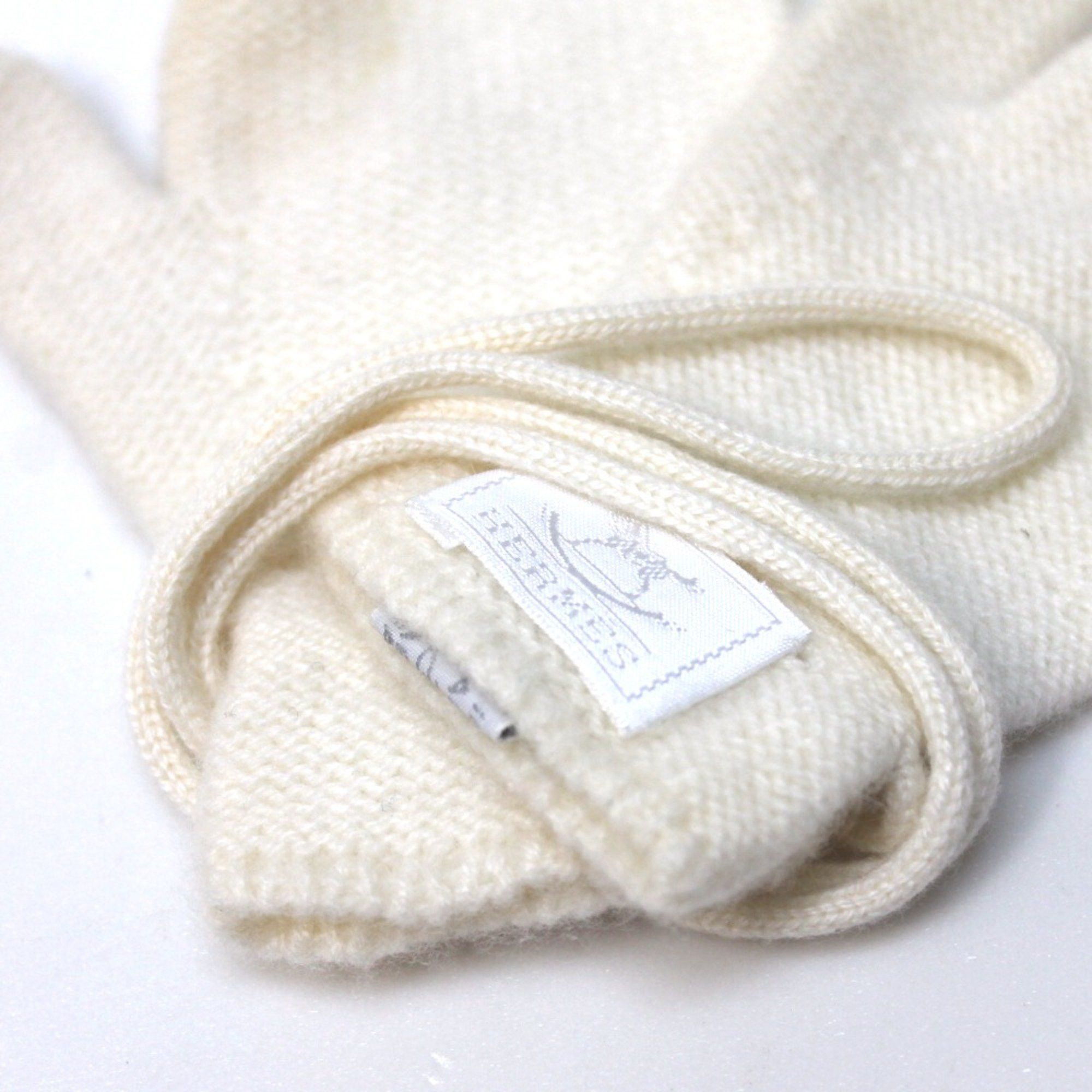 Hermes Hermes Baby mittens & muffler set Scarf White Size ONE SIZE - 3 Thumbnail
