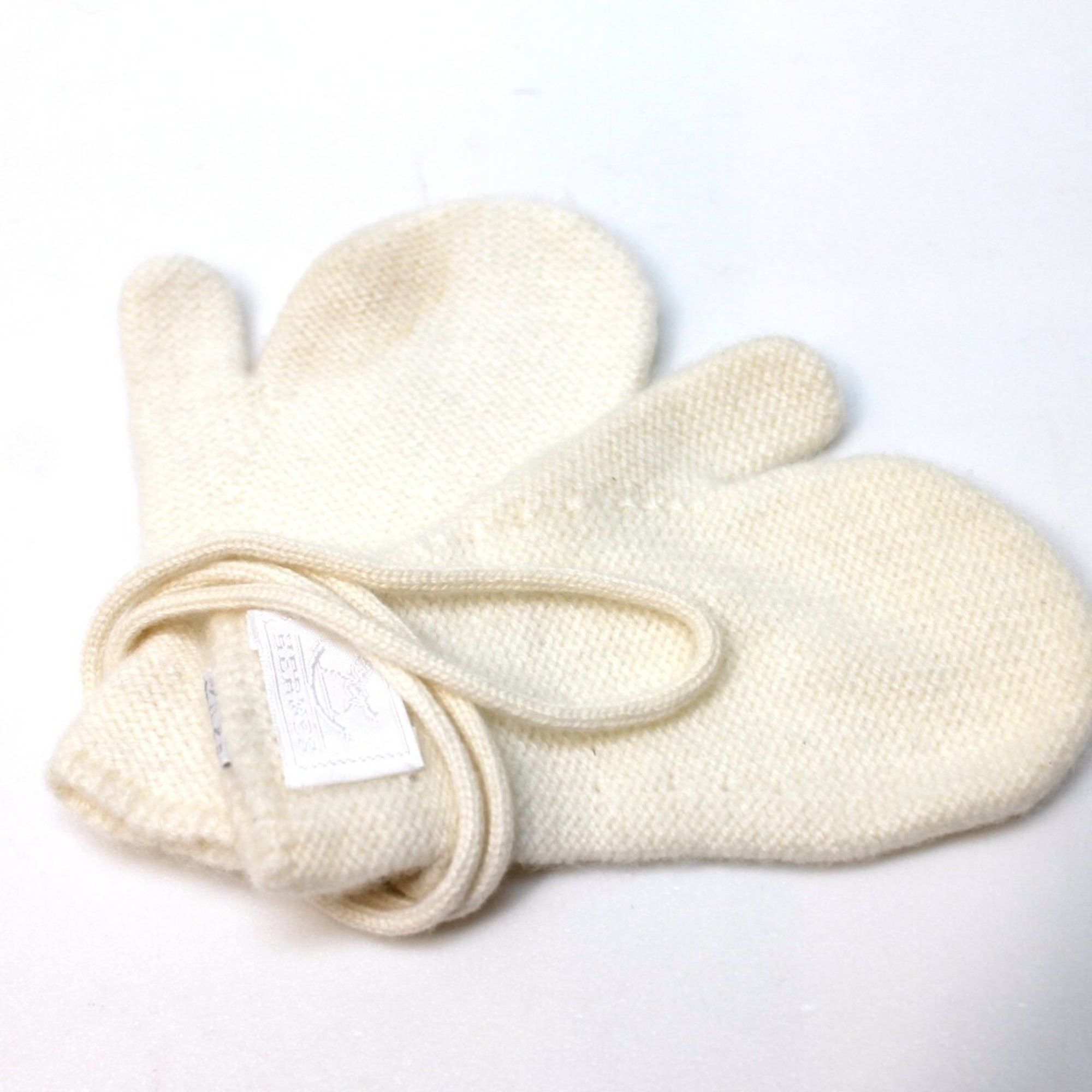 Hermes Hermes Baby mittens & muffler set Scarf White Size ONE SIZE - 2 Thumbnail