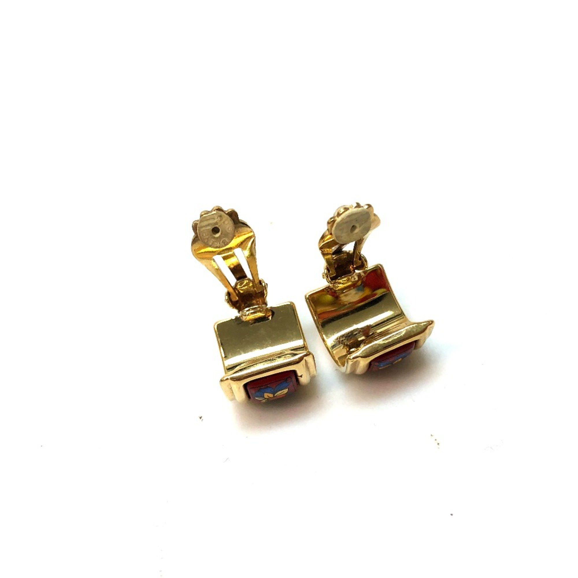 Hermes Hermes Accessories Earrings Red RedBased Gold Size ONE SIZE - 4 Thumbnail
