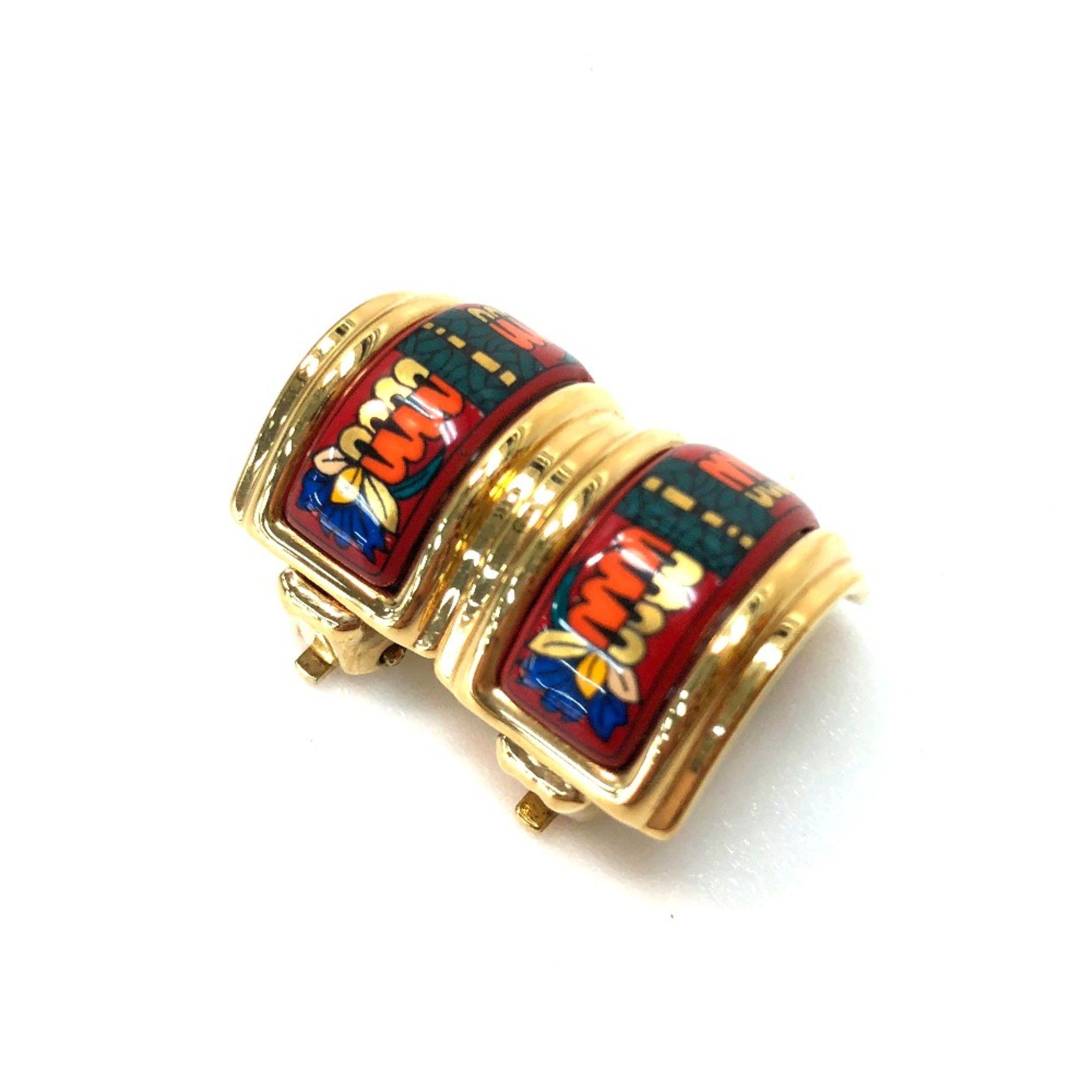 Hermes Hermes Accessories Earrings Red RedBased Gold Size ONE SIZE - 2 Thumbnail