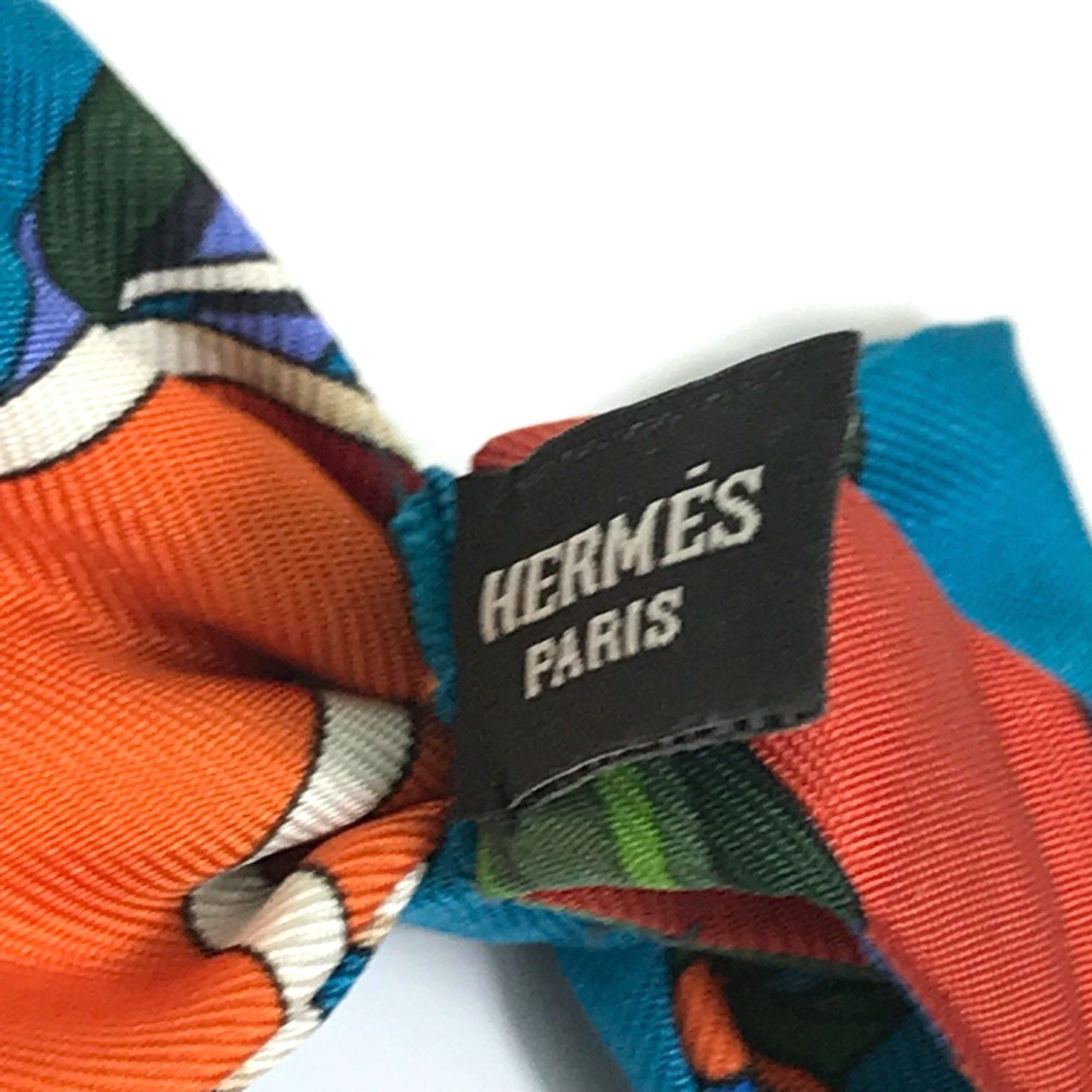 Hermes Hermes Bowtie ribbon Necktie Blue x Multicolore Size ONE SIZE - 10 Thumbnail