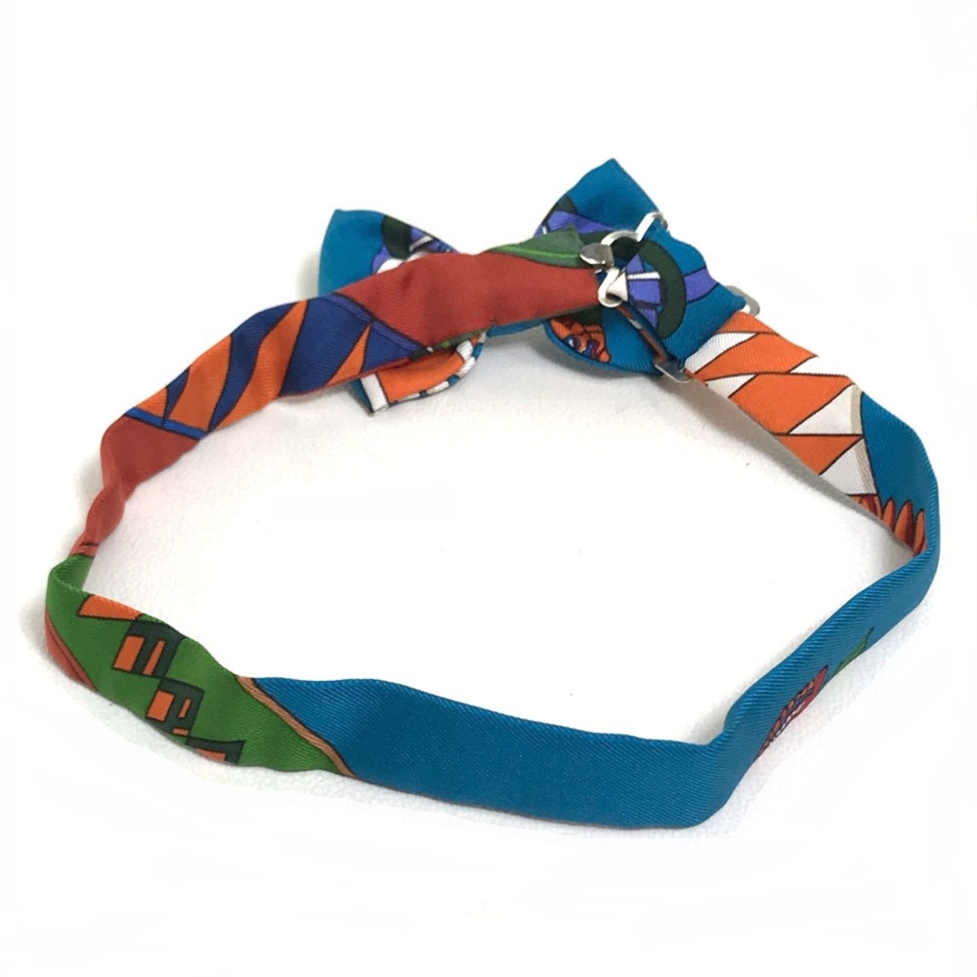 Hermes Hermes Bowtie ribbon Necktie Blue x Multicolore Size ONE SIZE - 2 Thumbnail
