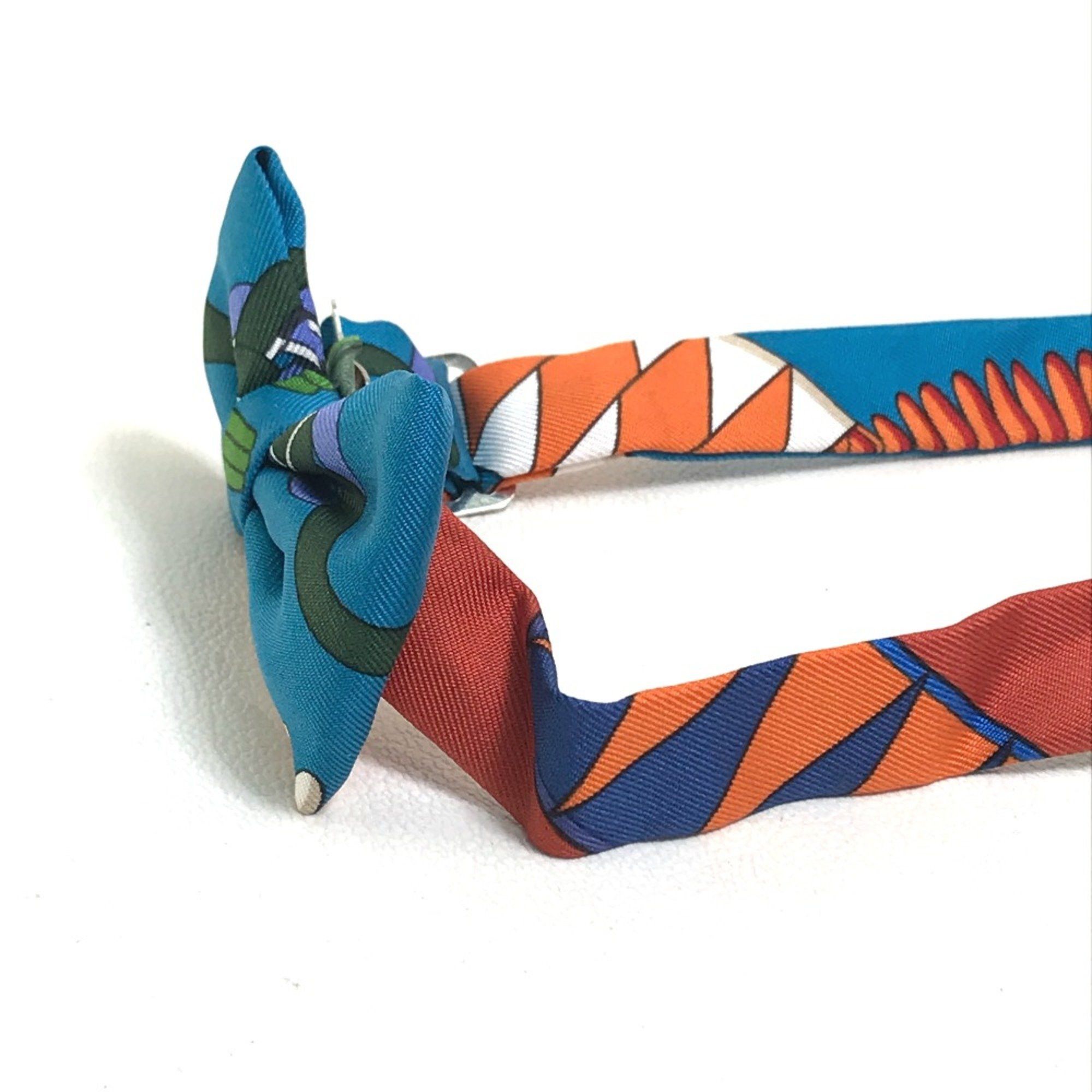 Hermes Hermes Bowtie ribbon Necktie Blue x Multicolore Size ONE SIZE - 5 Thumbnail