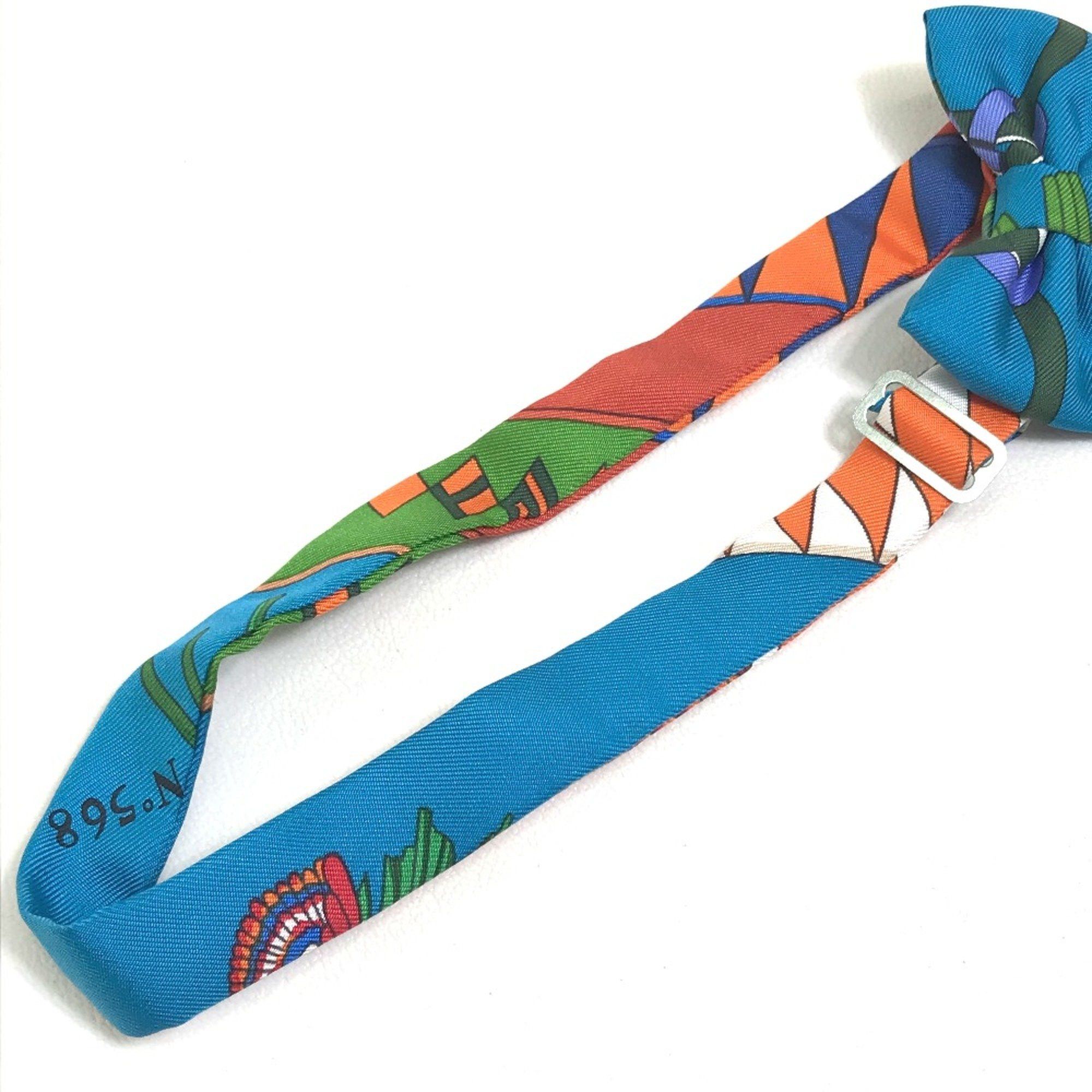 Hermes Hermes Bowtie ribbon Necktie Blue x Multicolore Size ONE SIZE - 7 Thumbnail