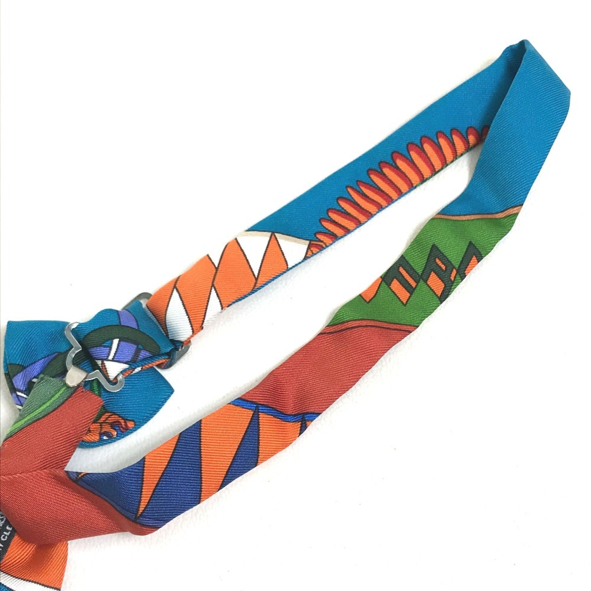 Hermes Hermes Bowtie ribbon Necktie Blue x Multicolore Size ONE SIZE - 6 Thumbnail