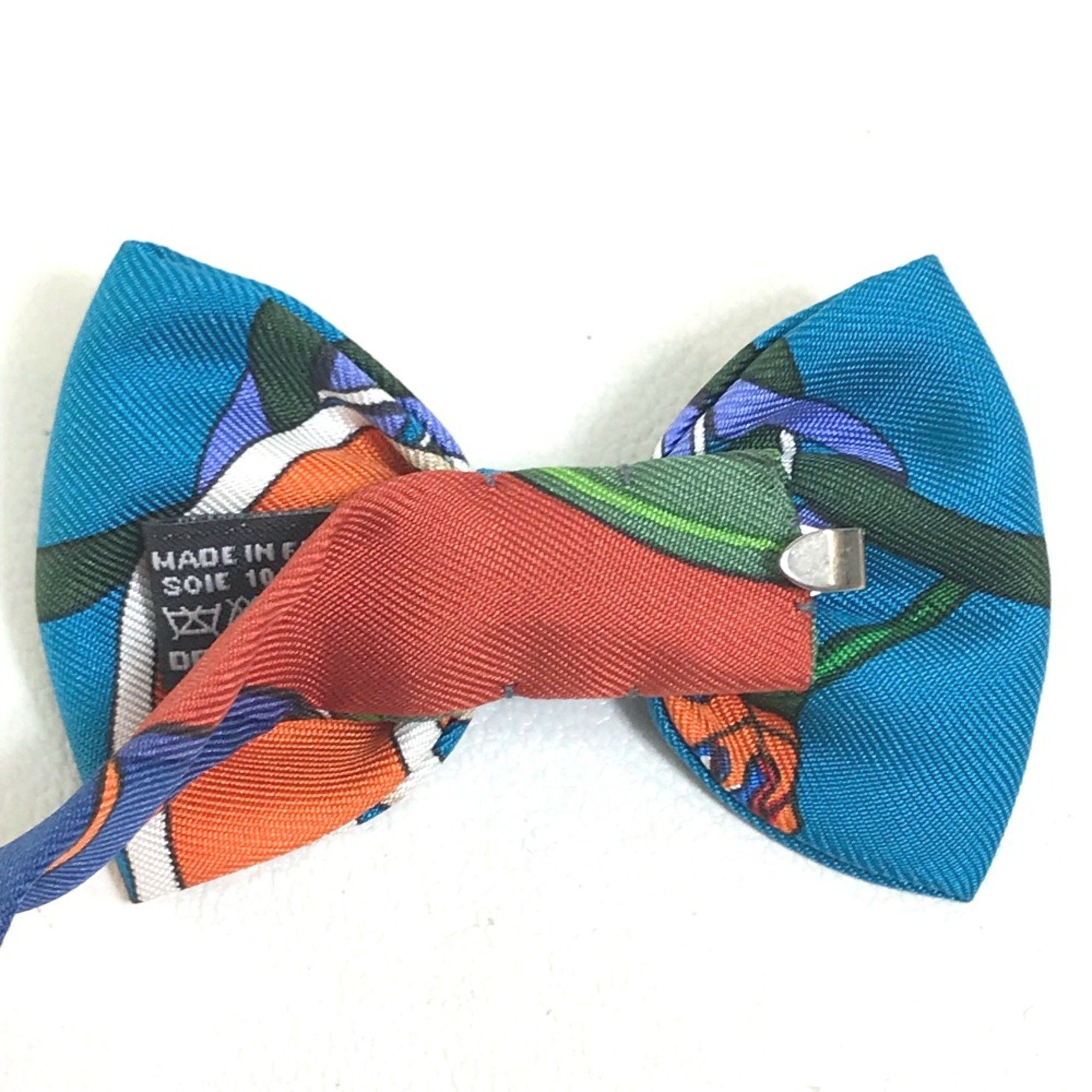 Hermes Hermes Bowtie ribbon Necktie Blue x Multicolore Size ONE SIZE - 9 Thumbnail