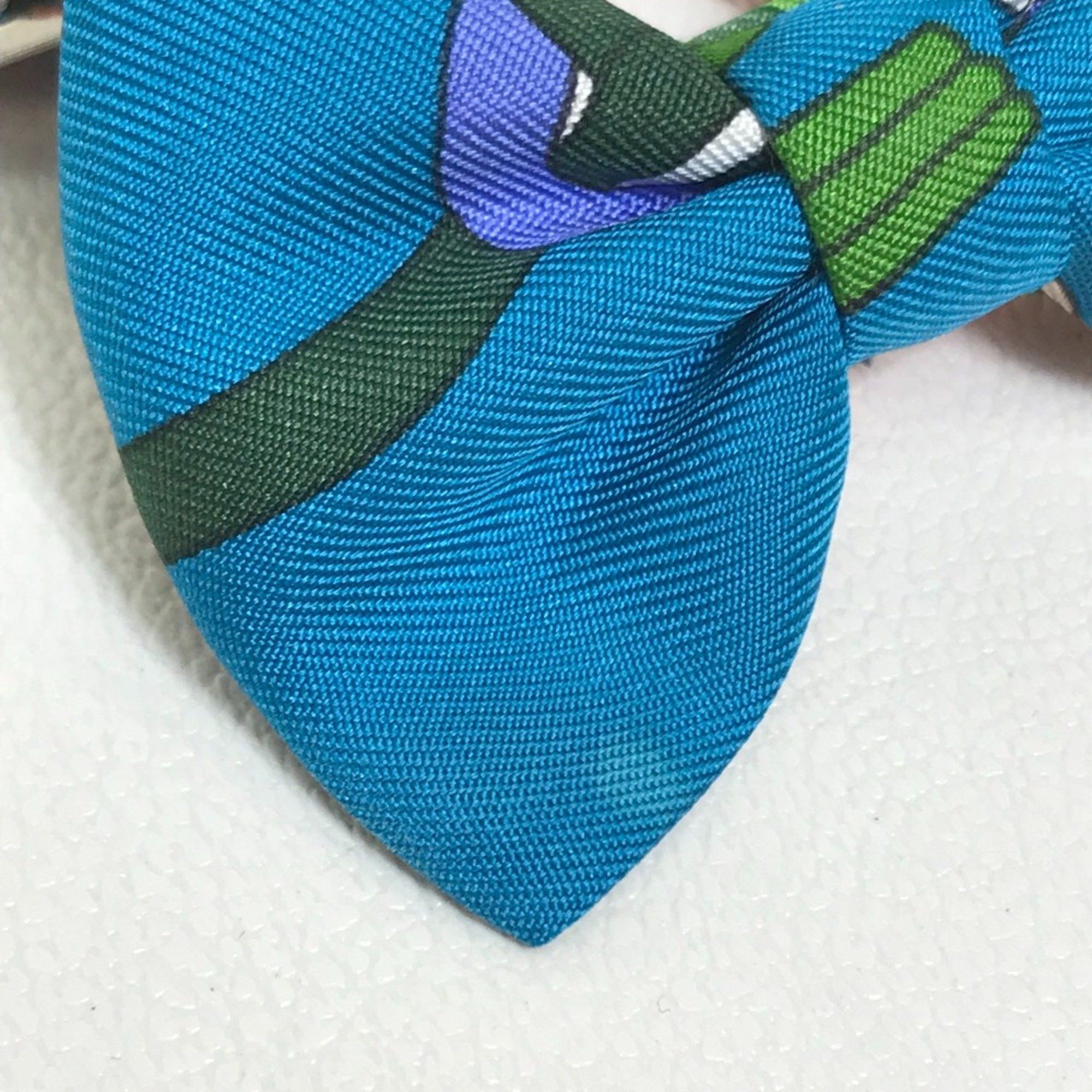 Hermes Hermes Bowtie ribbon Necktie Blue x Multicolore Size ONE SIZE - 4 Thumbnail