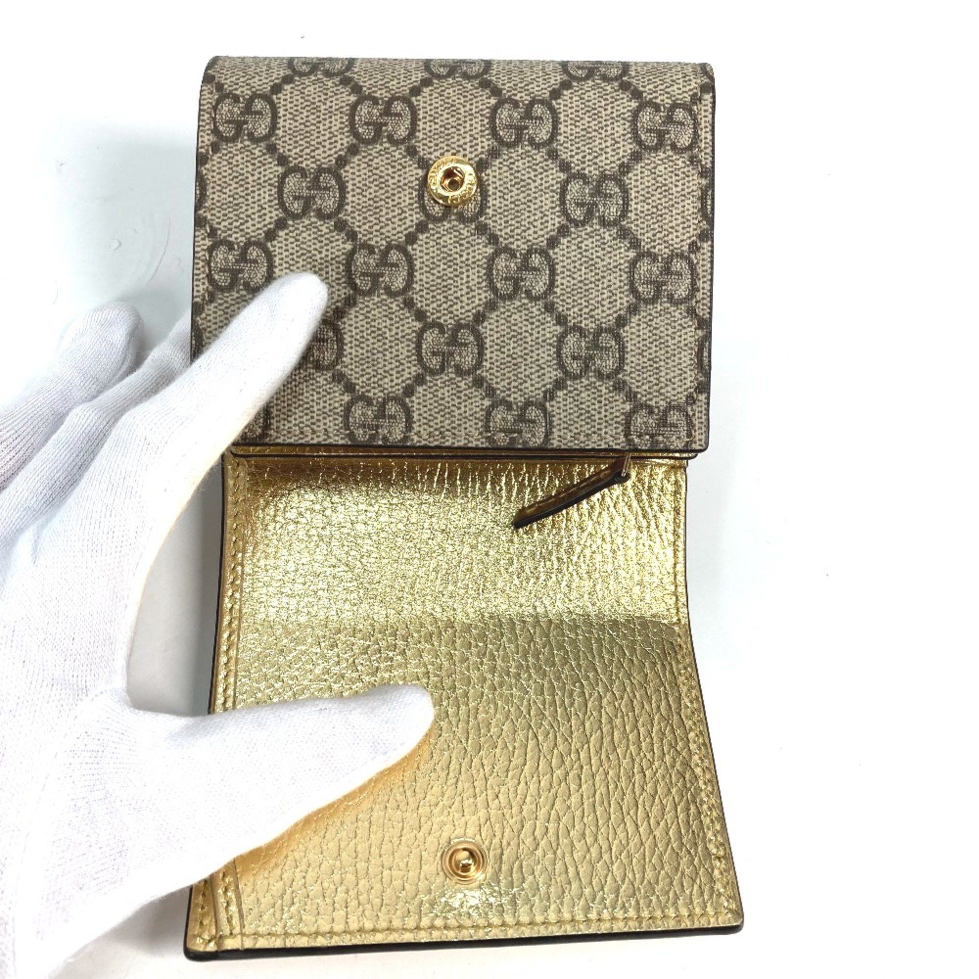 Gucci Gucci 598587 Compact wallet Folded wallet Gold Beige Size ONE SIZE - 9 Thumbnail