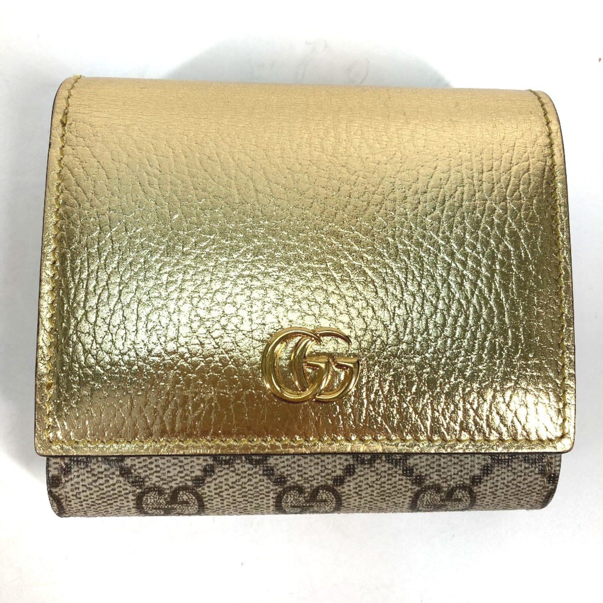 Gucci Gucci 598587 Compact wallet Folded wallet Gold Beige Size ONE SIZE - 2 Thumbnail