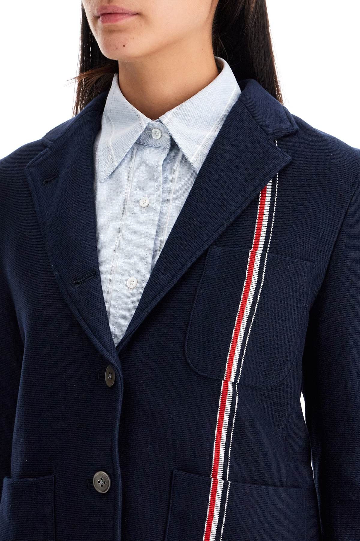 Thom Browne THOM BROWNE Single-Breasted Cotton Knit Jacket Size XS / US 0-2 / IT 36-38 - 4 Thumbnail