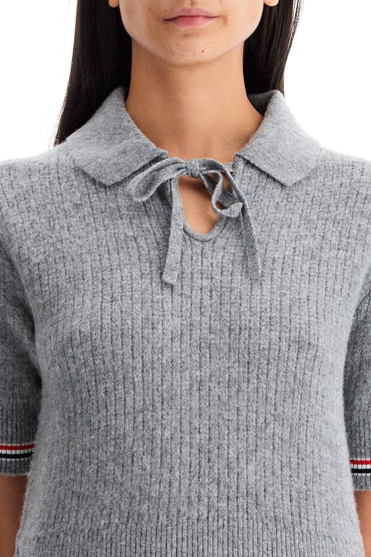 Thom Browne THOM BROWNE Short-Sleeved Merino Wool Polo Size S / US 4 / IT 40 - 4 Thumbnail