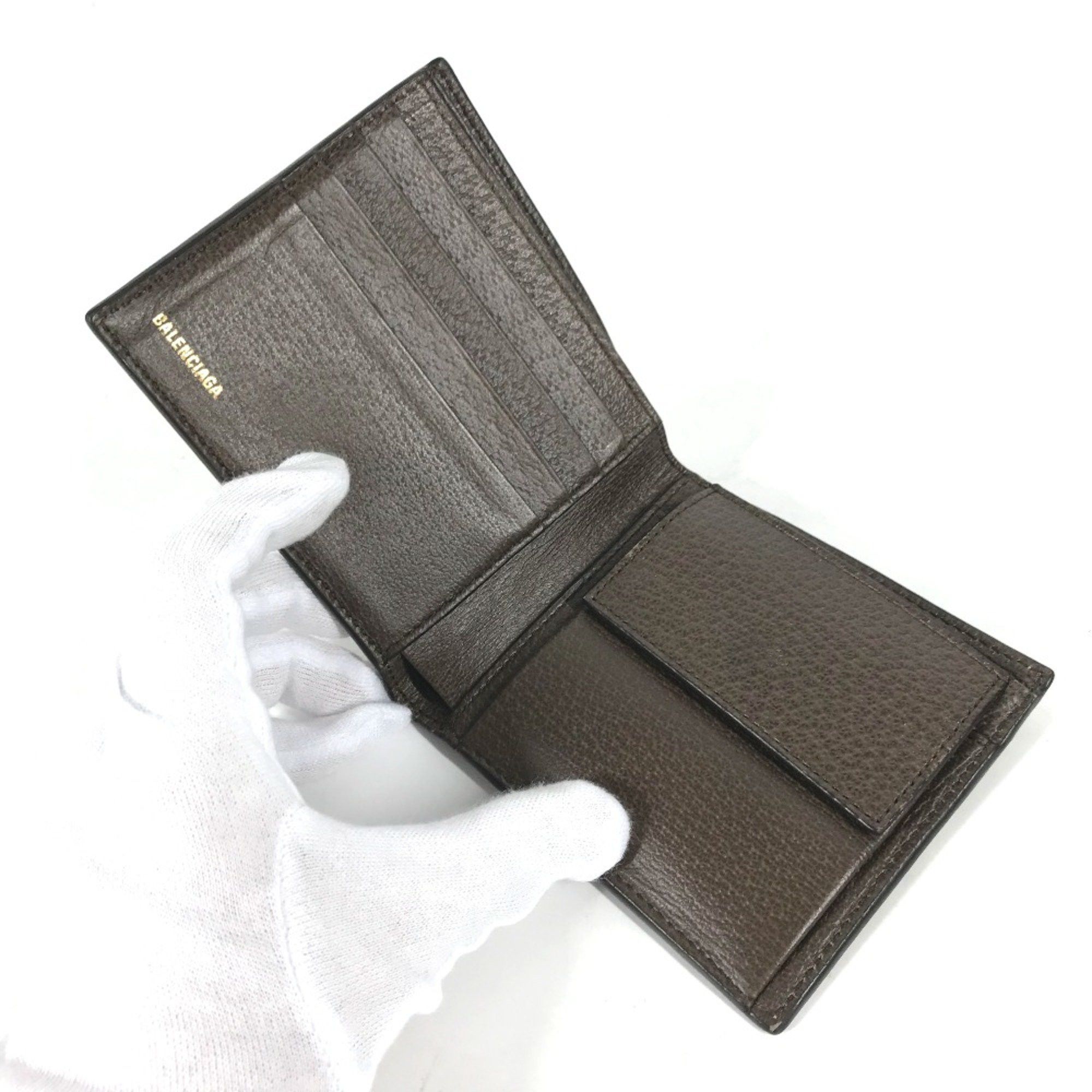 Gucci Gucci 680403 BALENCIAGA Balenciaga collaboration Compact wallet Folded wallet Beige Size ONE SIZE - 11 Thumbnail