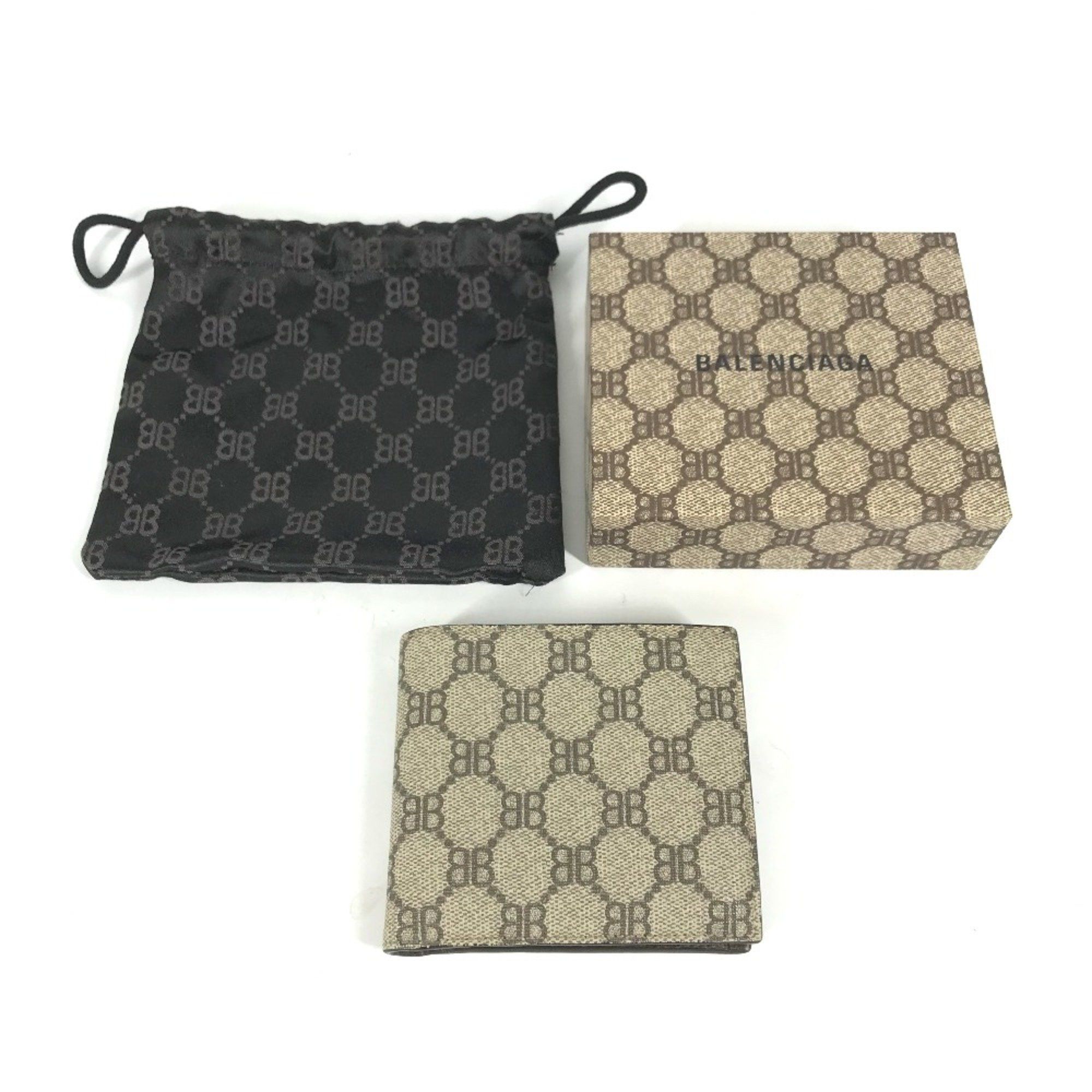 Gucci Gucci 680403 BALENCIAGA Balenciaga collaboration Compact wallet Folded wallet Beige Size ONE SIZE - 15 Thumbnail