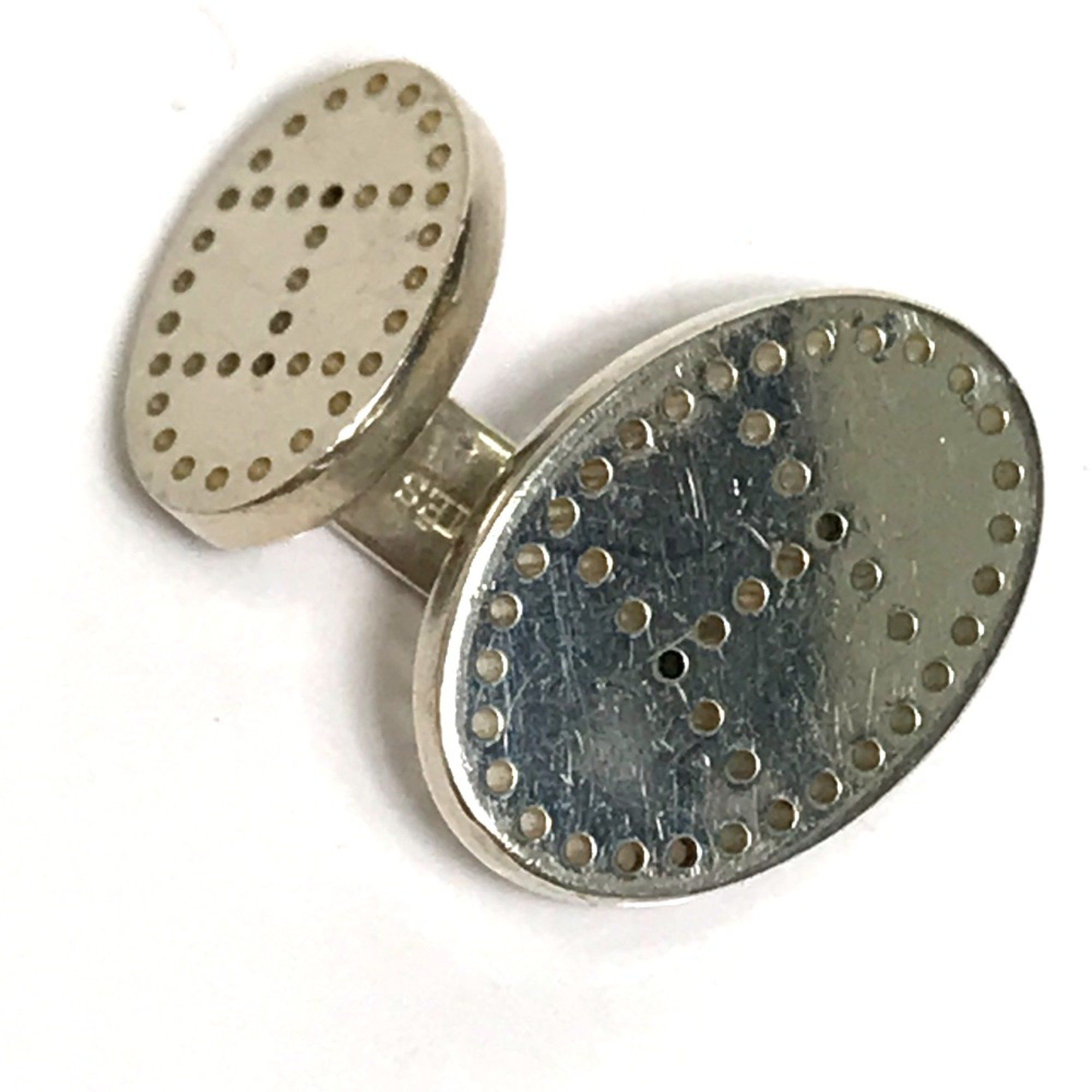 Hermes Hermes Punching logo H motif Cufflinks cufflinks cuffs Silver Size ONE SIZE - 3 Thumbnail