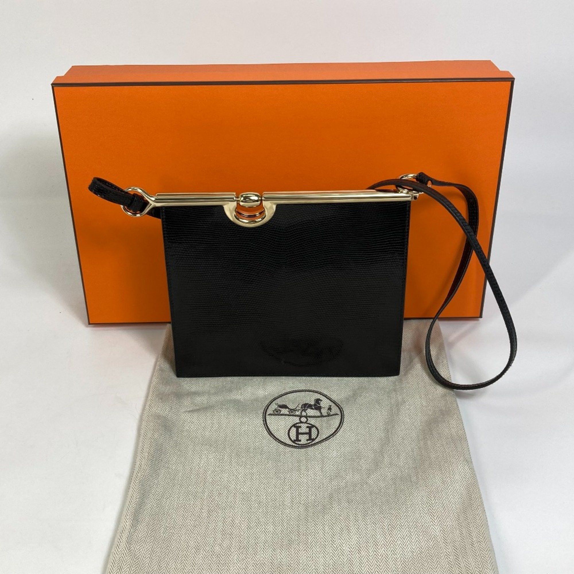 Hermes Hermes bag shawl Shoulder Bag Black GoldHardware Size ONE SIZE - 11 Thumbnail