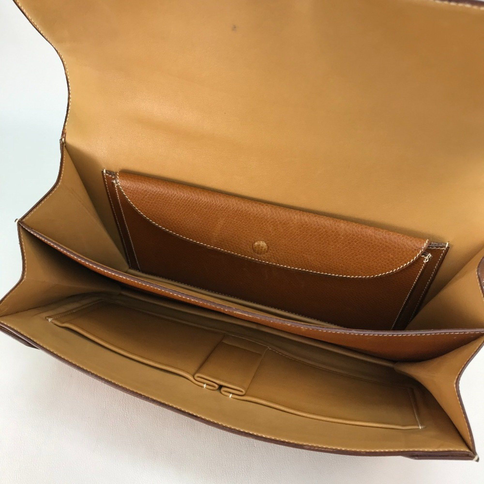 Hermes Hermes Bag Width Hand Bag Brown GoldHardware Size ONE SIZE - 9 Thumbnail