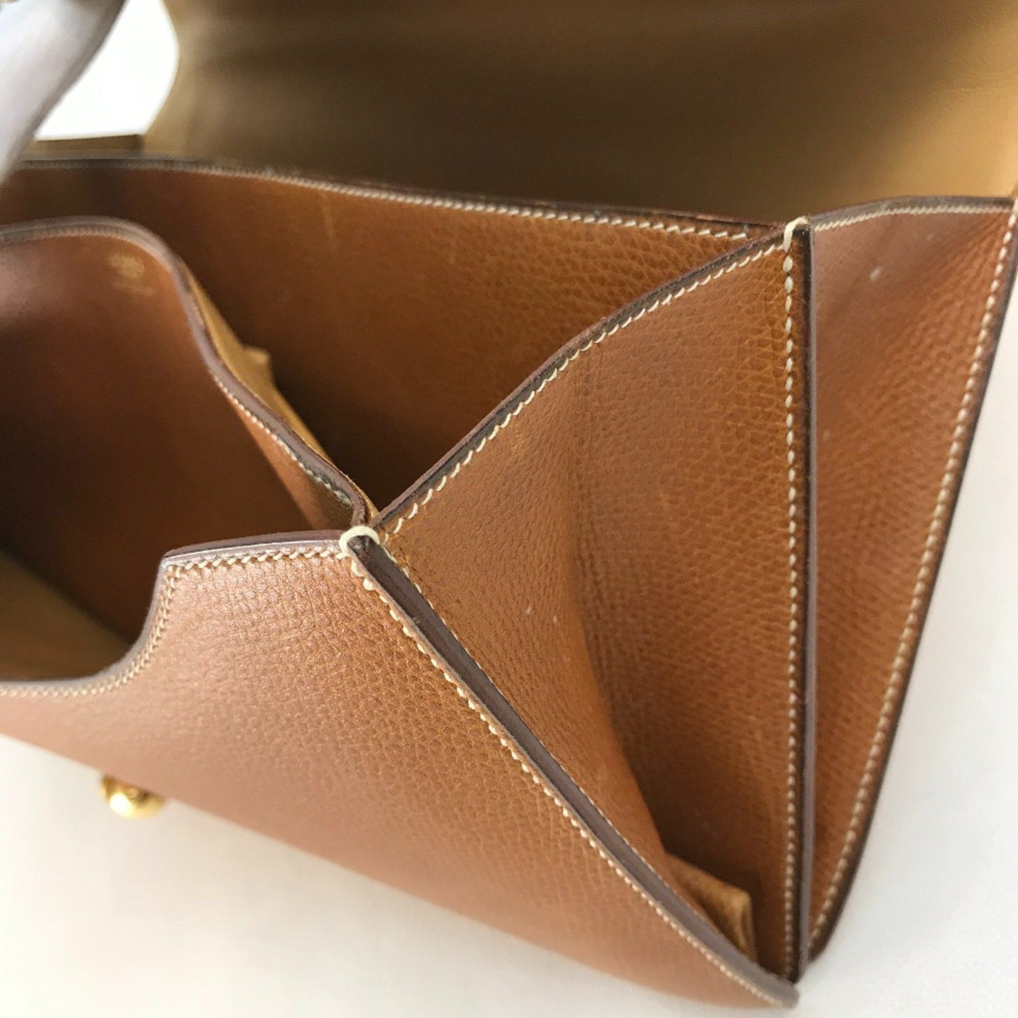 Hermes Hermes Bag Width Hand Bag Brown GoldHardware Size ONE SIZE - 7 Thumbnail