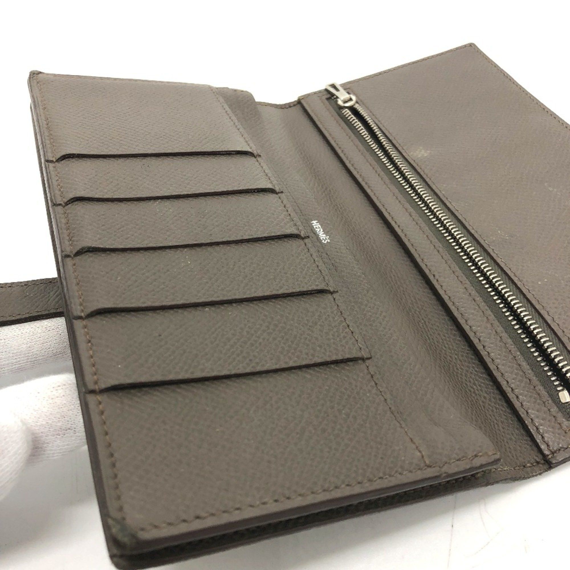 Hermes Hermes HHardware Two fold Long Wallet Etain Gray Based Size ONE SIZE - 13 Thumbnail