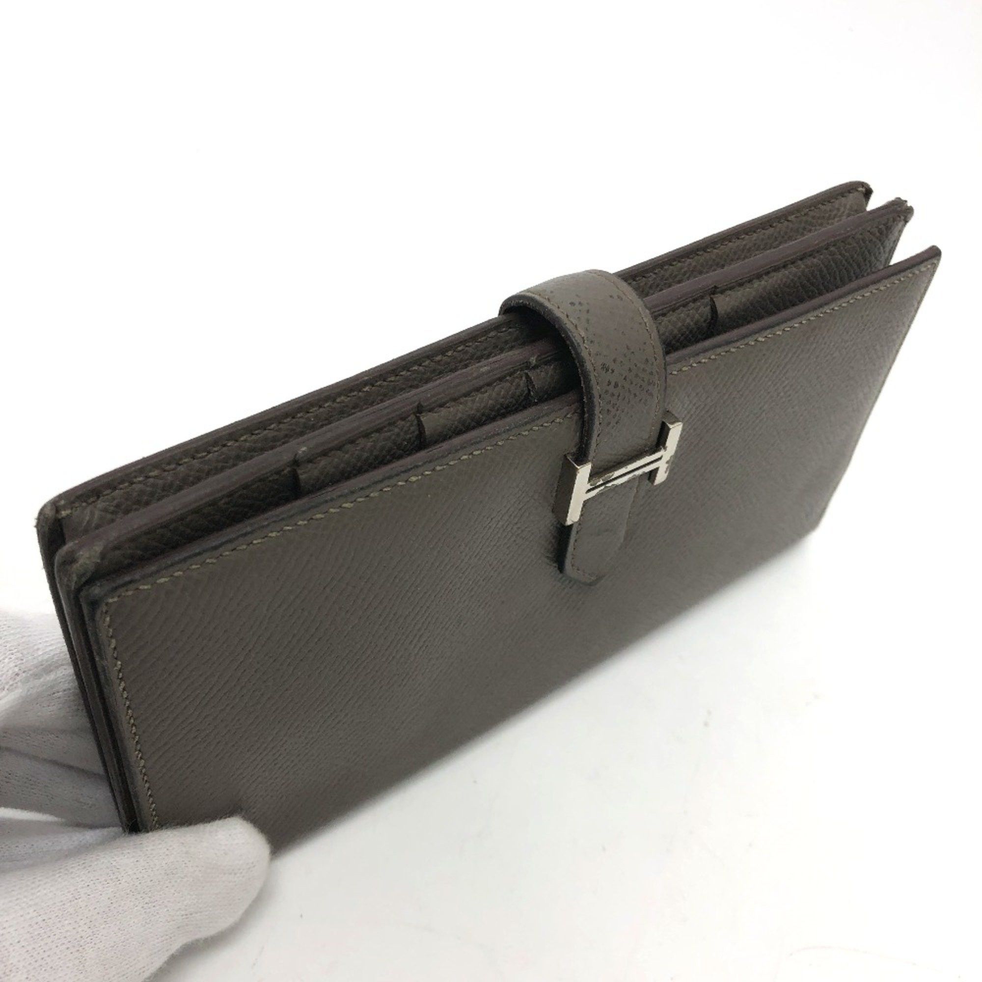 Hermes Hermes HHardware Two fold Long Wallet Etain Gray Based Size ONE SIZE - 7 Thumbnail
