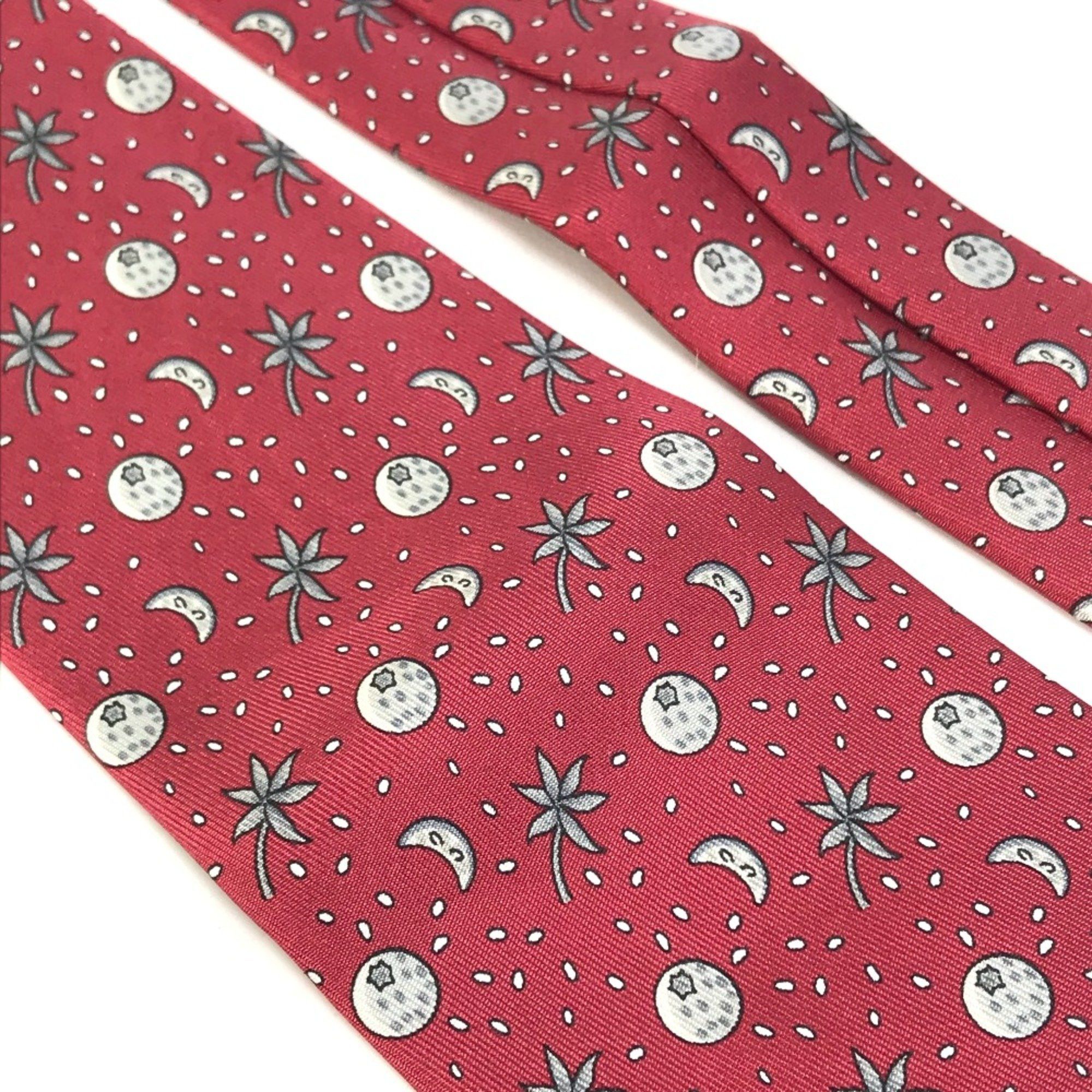 Hermes Hermes Moon Fashion Accessories Necktie Bordeaux Based Size ONE SIZE - 7 Thumbnail