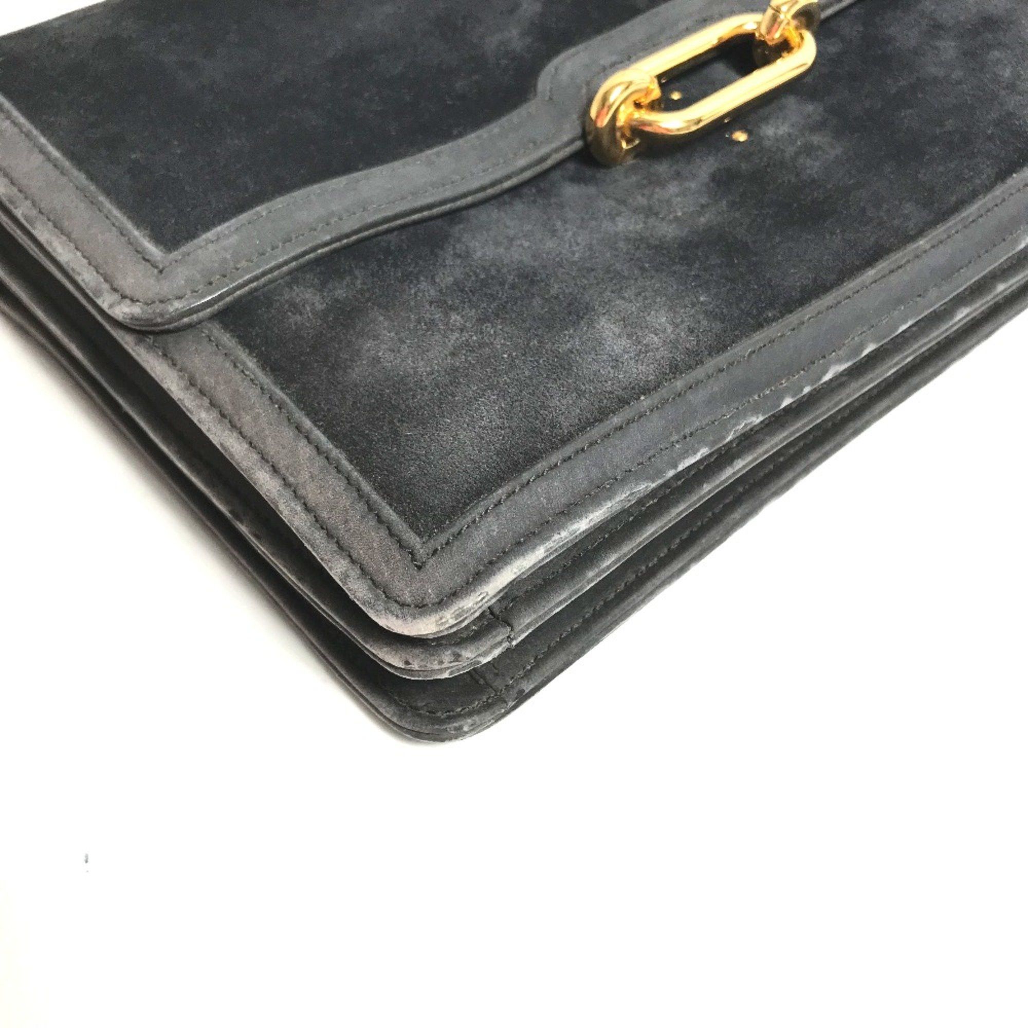 Hermes Hermes Shawl vintage Hand Bag Shoulder Bag Gray Based/Navy Based GoldHardware Size ONE SIZE - 5 Thumbnail