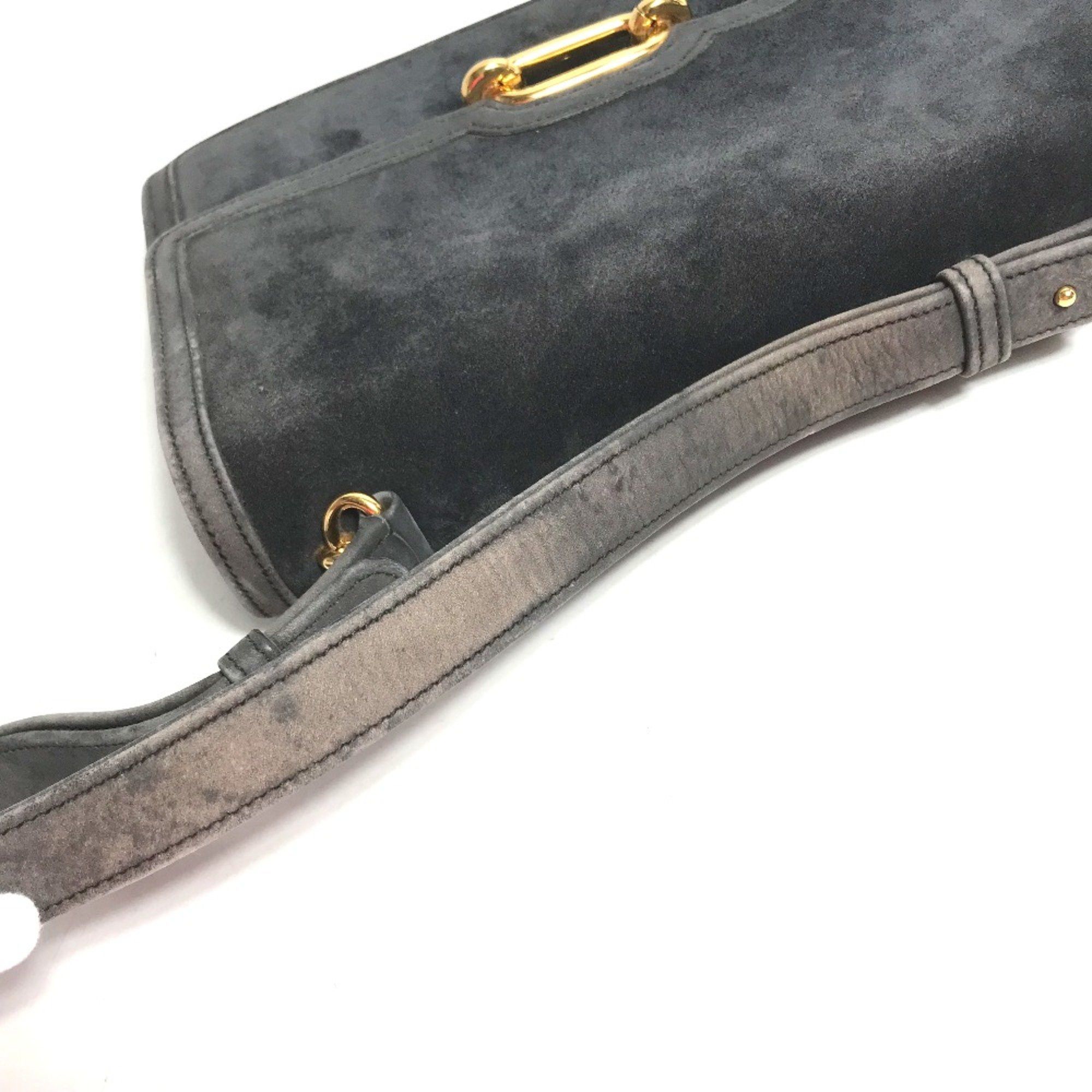 Hermes Hermes Shawl vintage Hand Bag Shoulder Bag Gray Based/Navy Based GoldHardware Size ONE SIZE - 3 Thumbnail