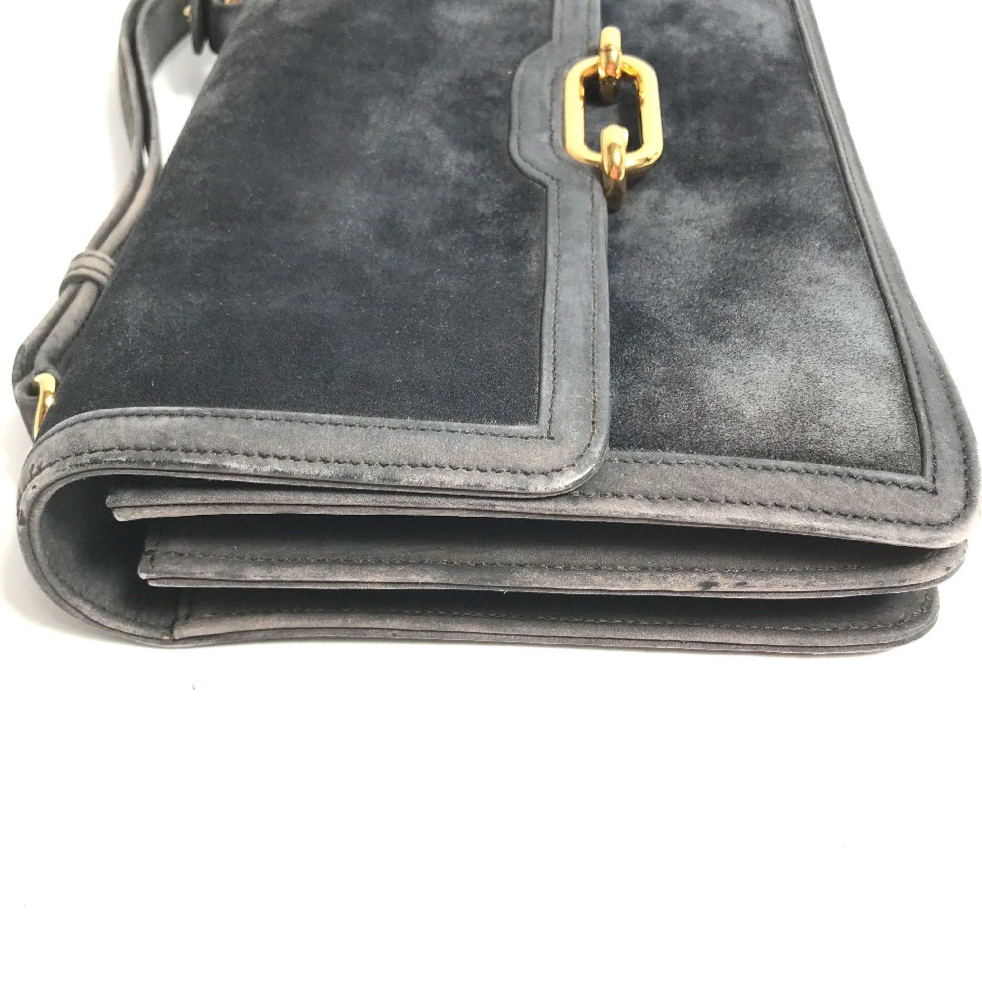 Hermes Hermes Shawl vintage Hand Bag Shoulder Bag Gray Based/Navy Based GoldHardware Size ONE SIZE - 4 Thumbnail