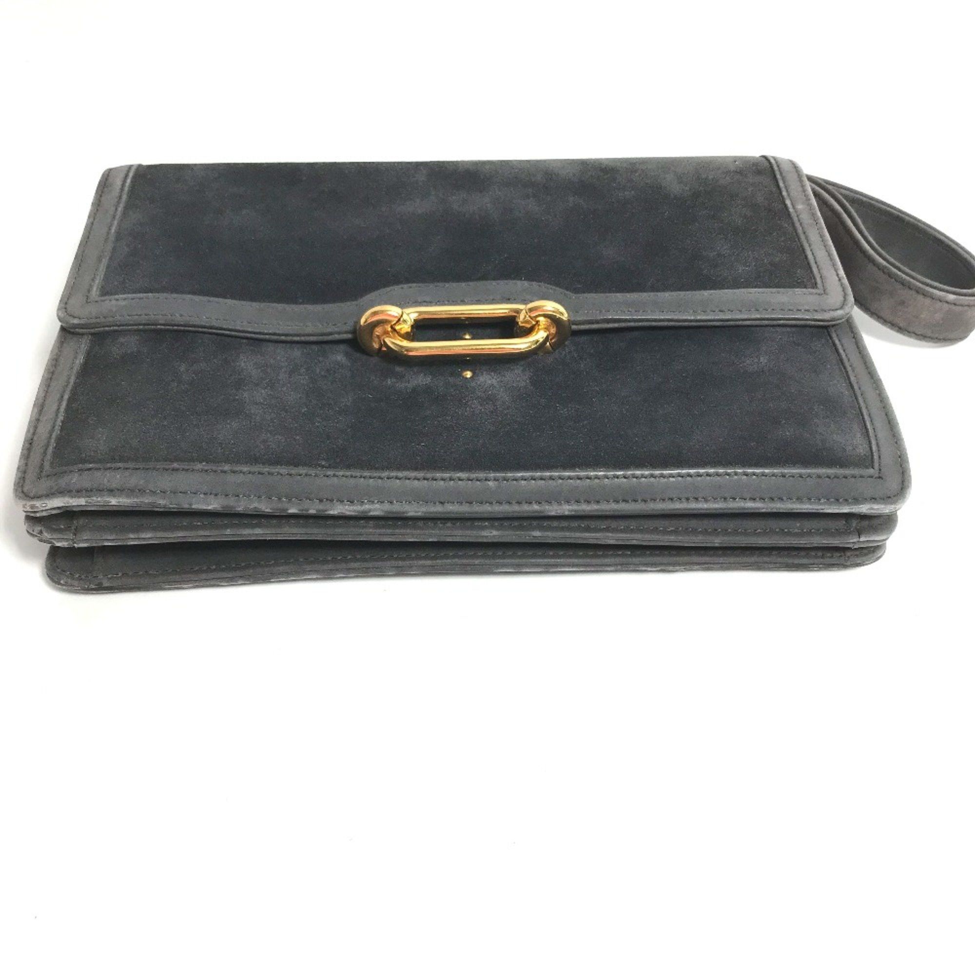 Hermes Hermes Shawl vintage Hand Bag Shoulder Bag Gray Based/Navy Based GoldHardware Size ONE SIZE - 6 Thumbnail
