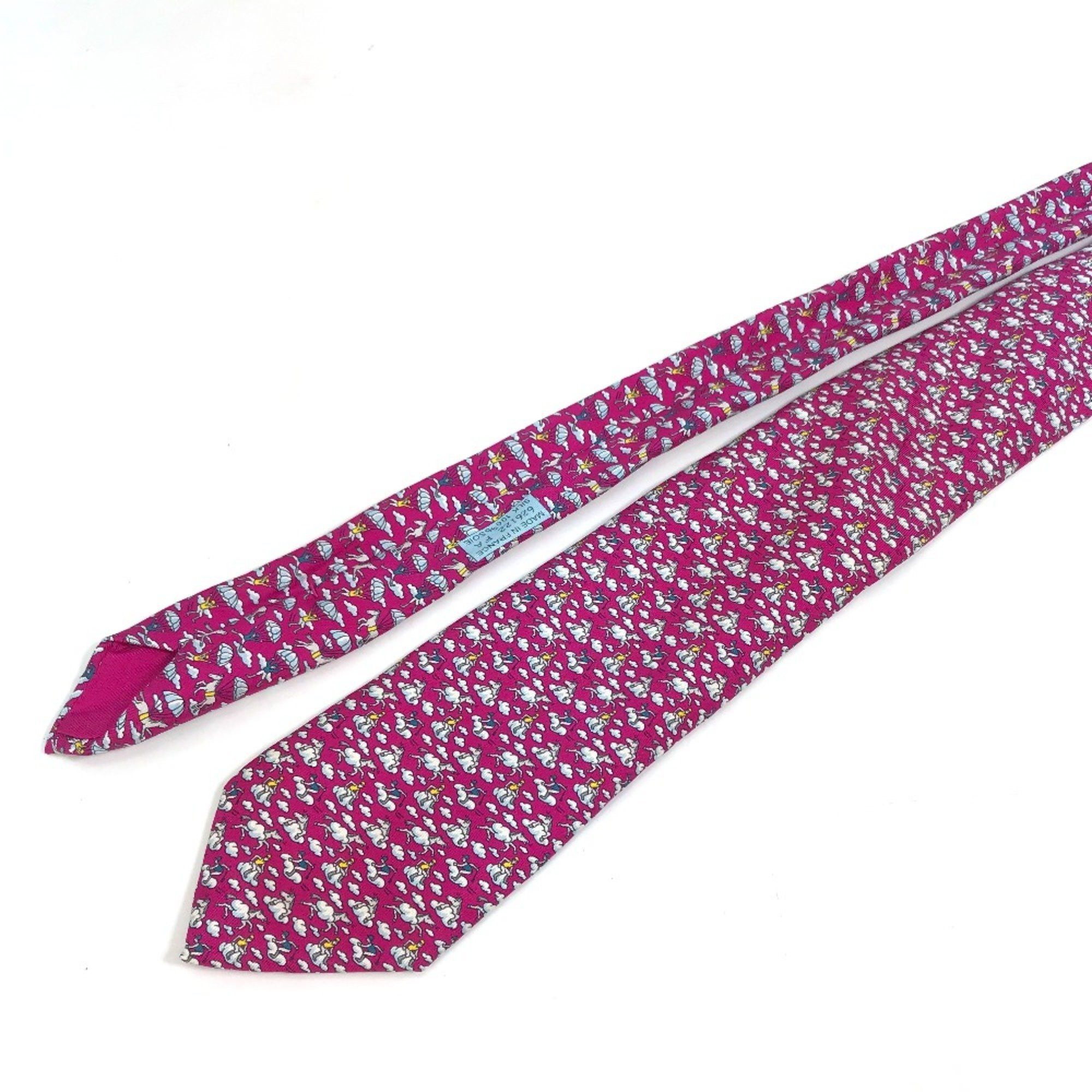 Hermes Hermes cloud hose Fashion Accessories Necktie Purple Based Size ONE SIZE - 4 Thumbnail