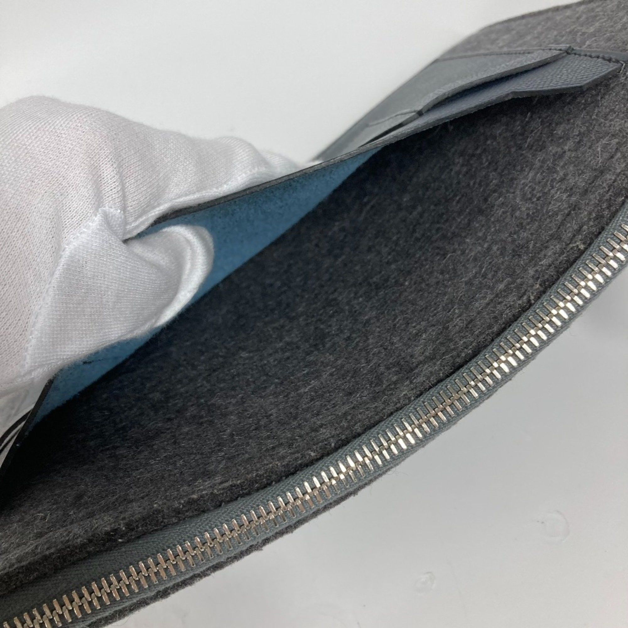 Hermes Hermes Bag Pouch Bicolor Clutch bag gray Navy Size ONE SIZE - 10 Thumbnail