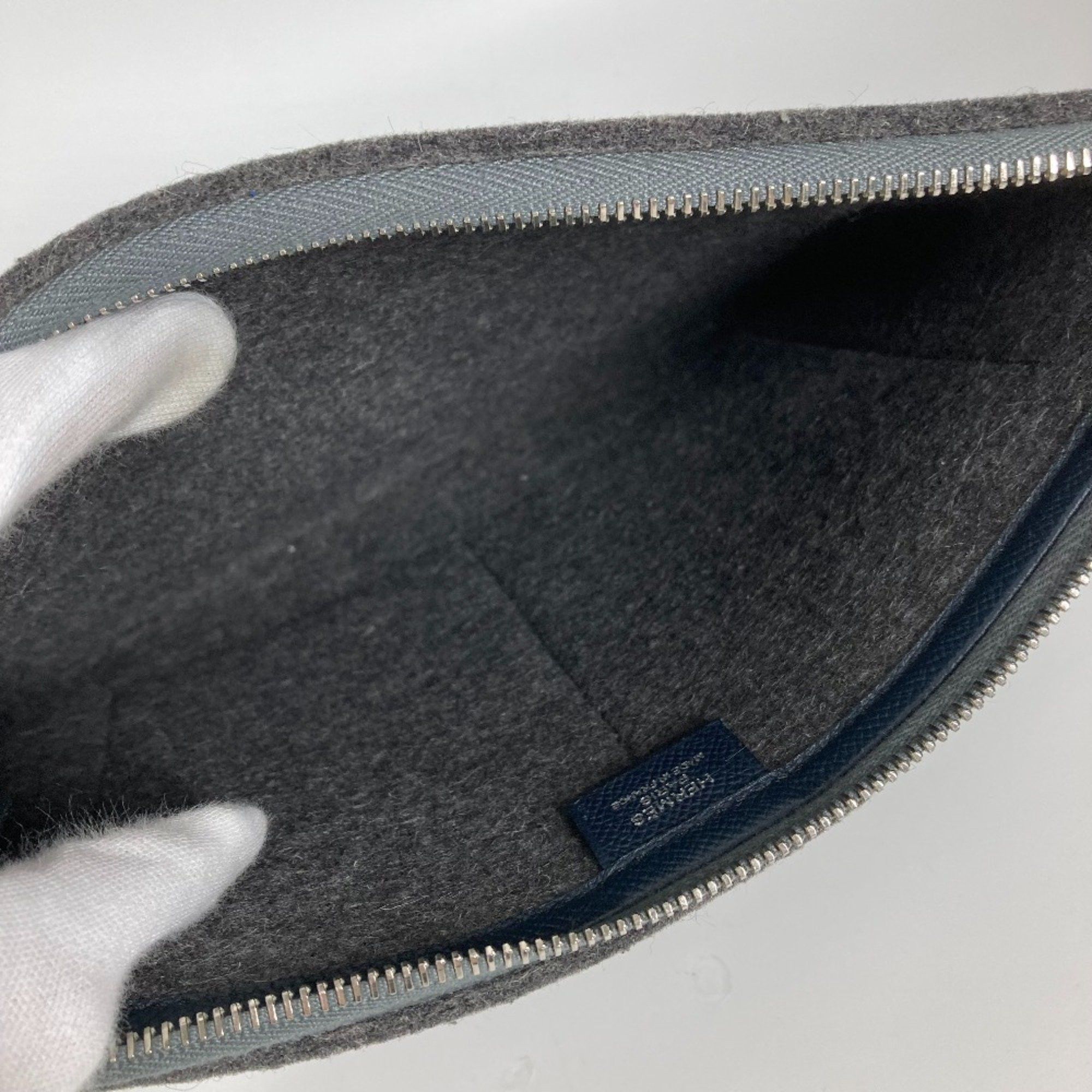 Hermes Hermes Bag Pouch Bicolor Clutch bag gray Navy Size ONE SIZE - 11 Thumbnail