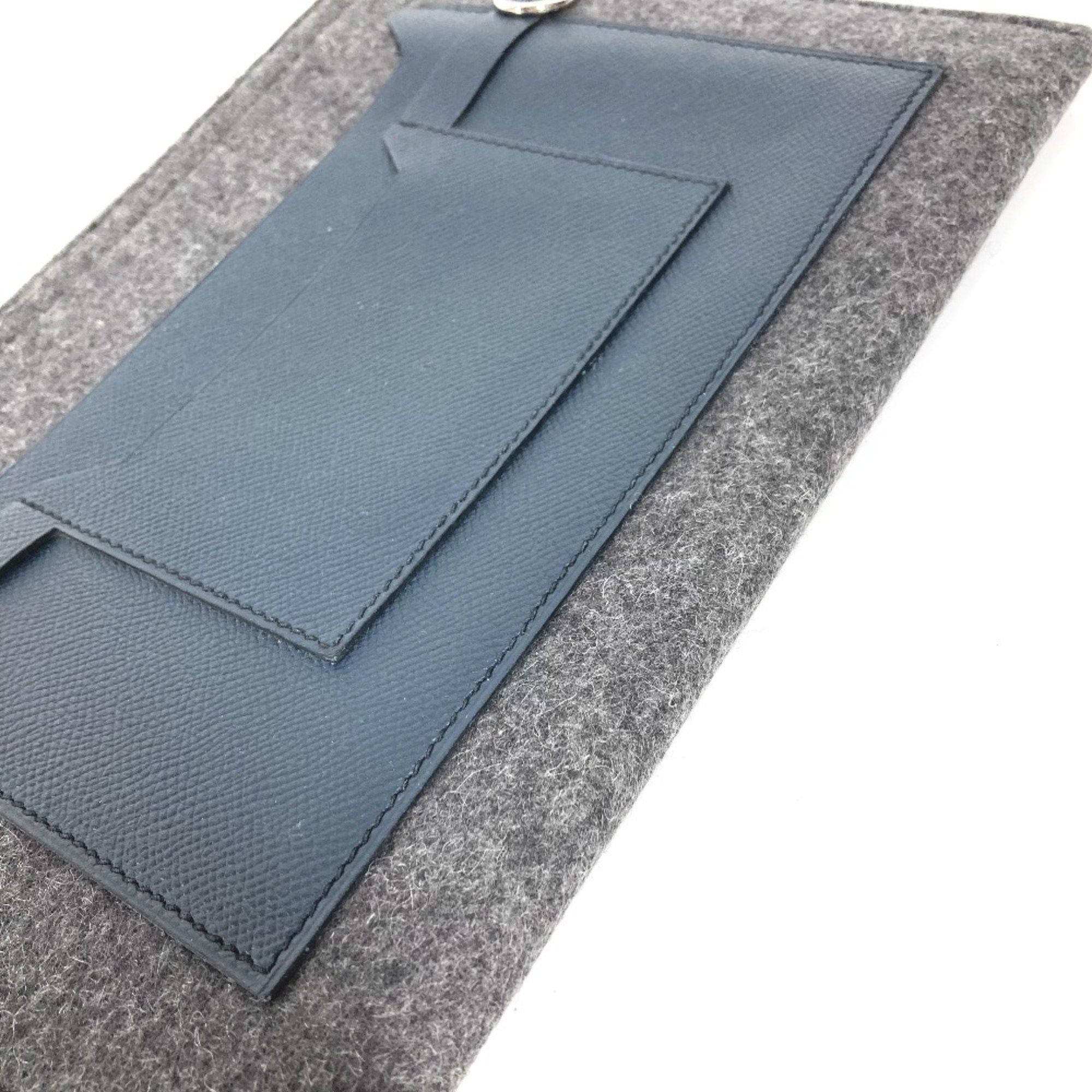 Hermes Hermes Bag Pouch Bicolor Clutch bag gray Navy Size ONE SIZE - 6 Thumbnail