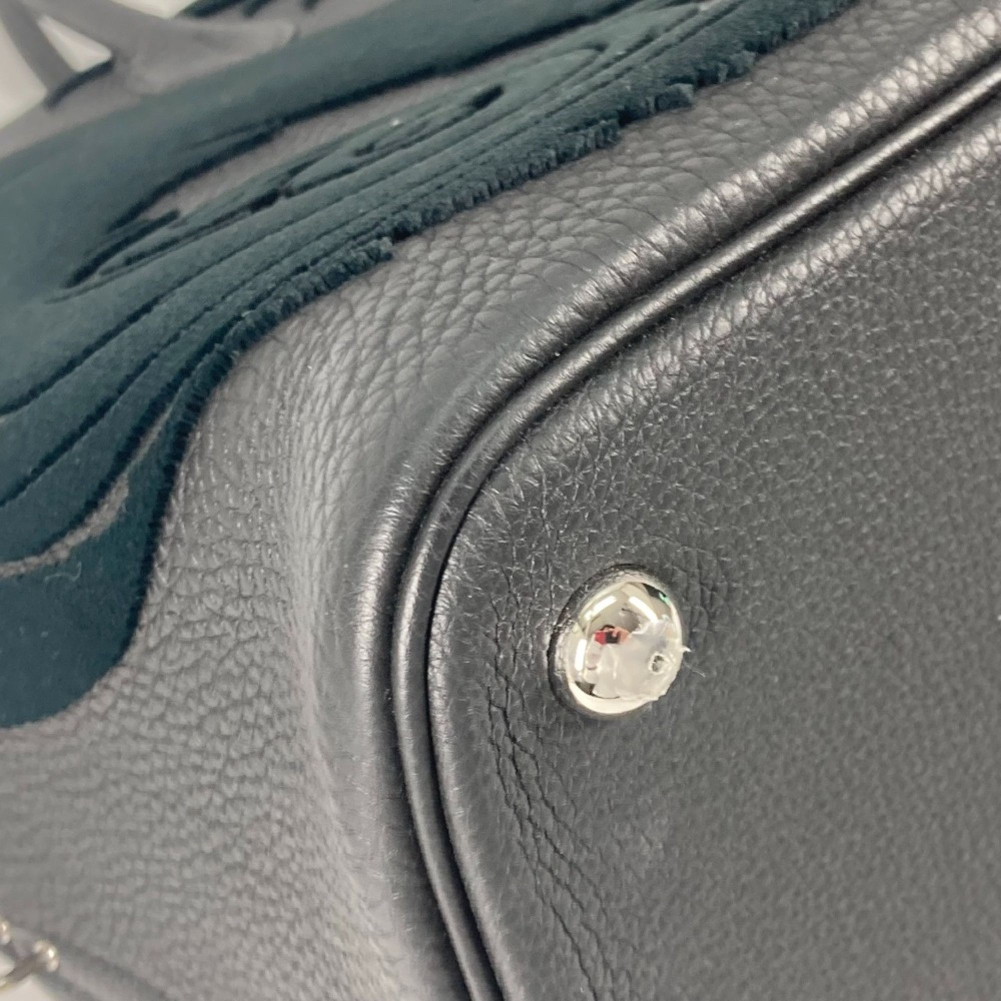Hermes Hermes Bag Hand Bag Tote Bag Black x Blue Run Black SilverHardware Size ONE SIZE - 6 Thumbnail