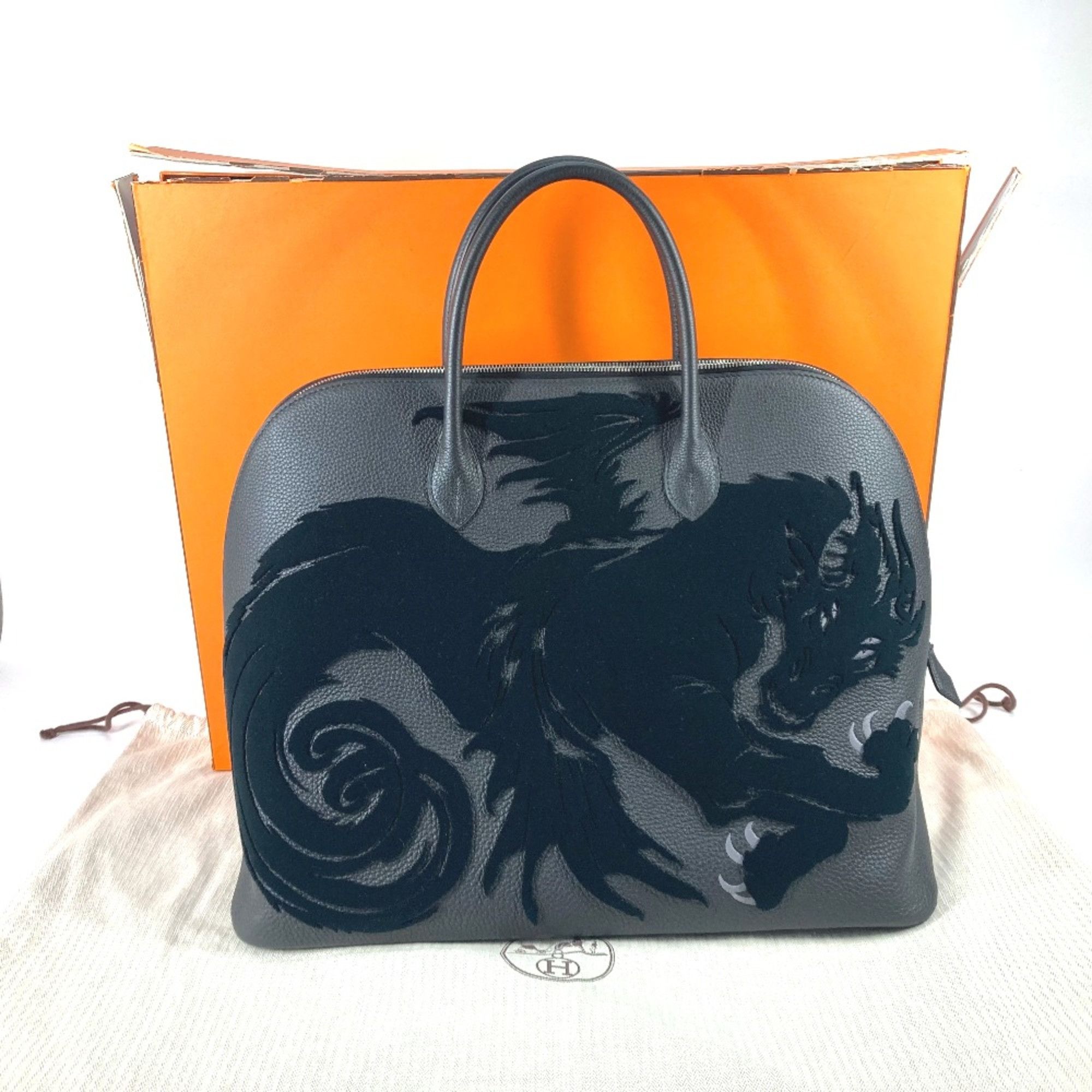 Hermes Hermes Bag Hand Bag Tote Bag Black x Blue Run Black SilverHardware Size ONE SIZE - 18 Thumbnail