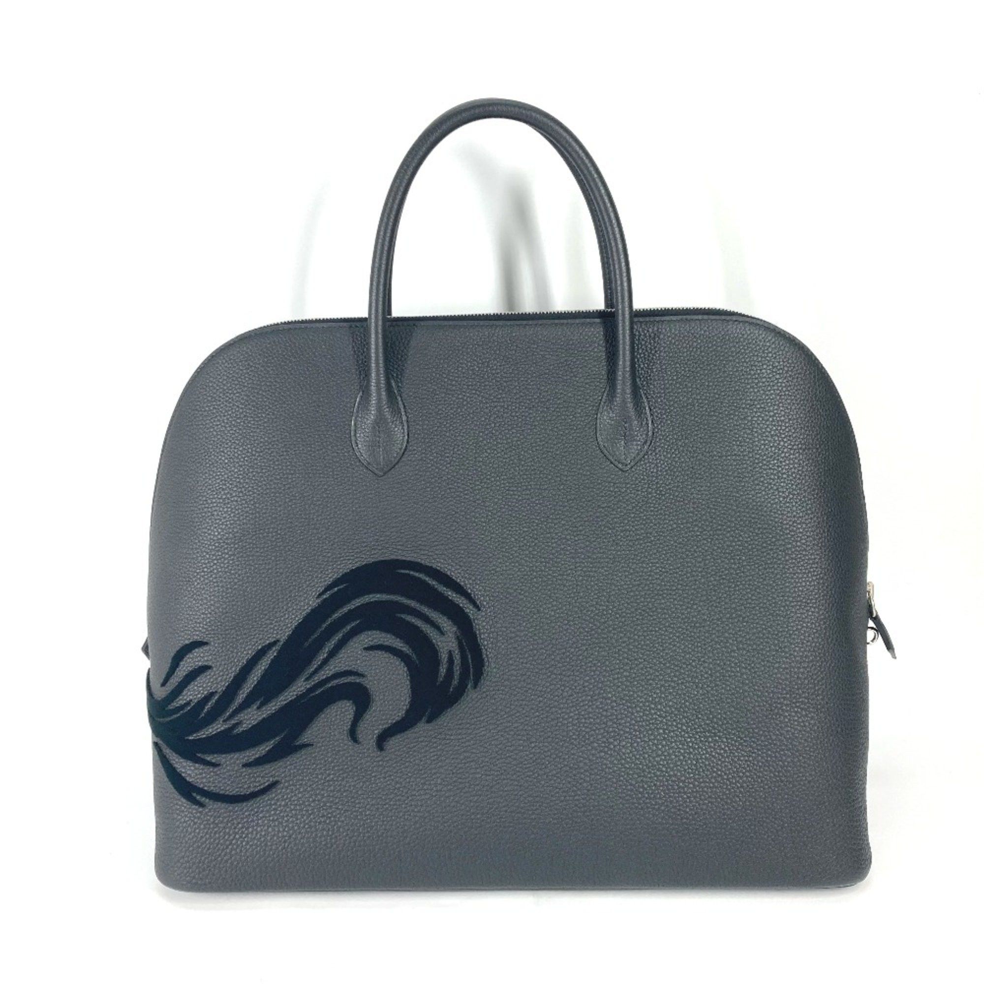 Hermes Hermes Bag Hand Bag Tote Bag Black x Blue Run Black SilverHardware Size ONE SIZE - 2 Thumbnail