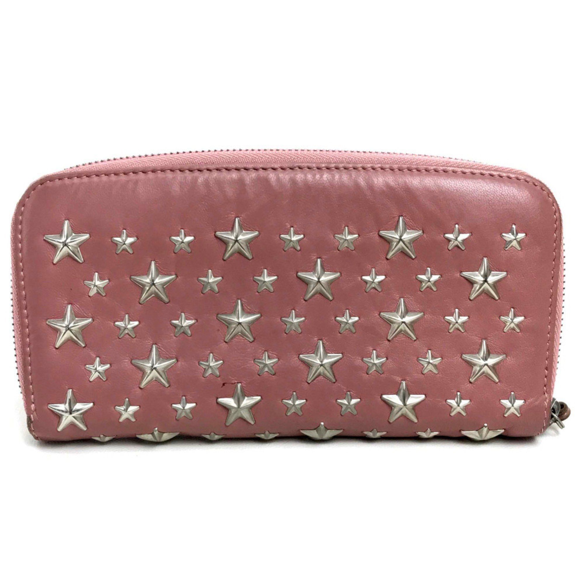 Jimmy Choo Jimmy Choo Star studs Zip Around Long Wallet Long Wallet Rose Pink Based Size ONE SIZE - 2 Thumbnail